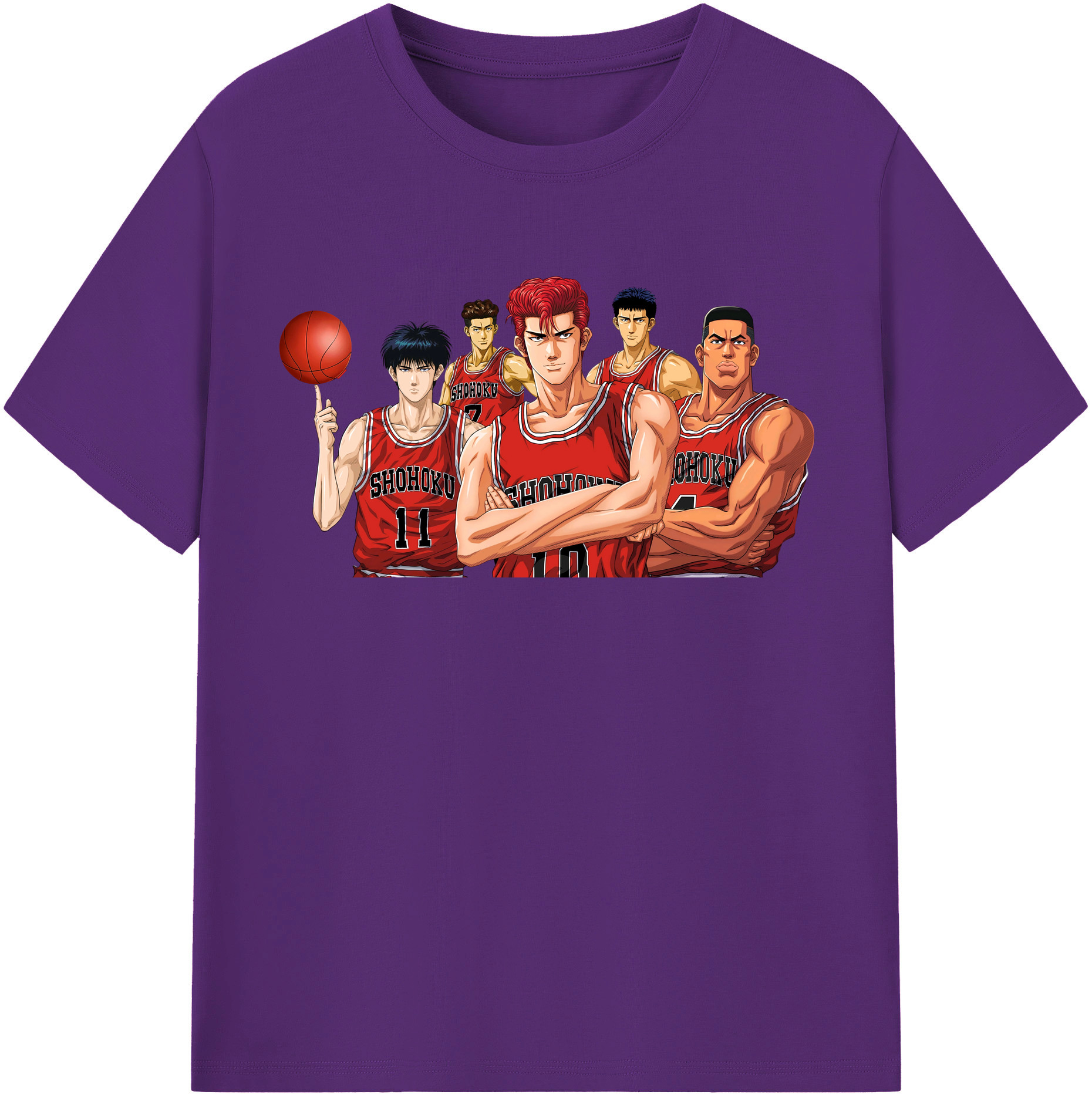SLAM DUNK／スラムダンク 綿100％半袖Tシャツ（フロントプリント）