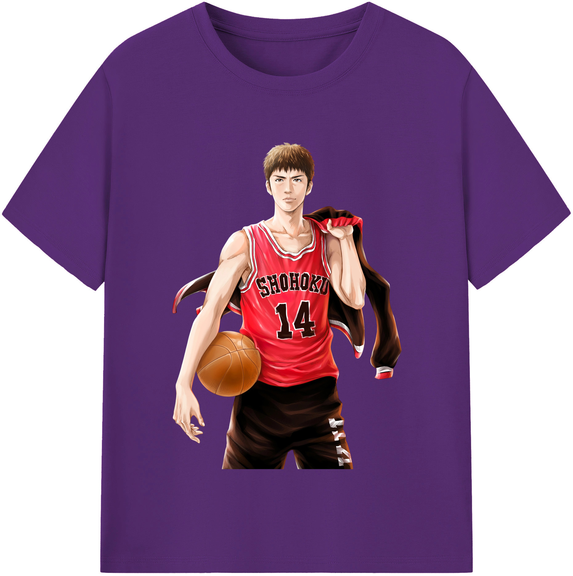 SLAM DUNK／スラムダンク 綿100％半袖Tシャツ（フロントプリント）