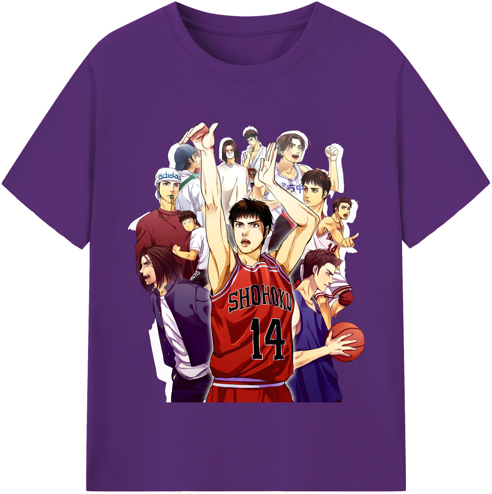 SLAM DUNK／スラムダンク 綿100％半袖Tシャツ（フロントプリント）