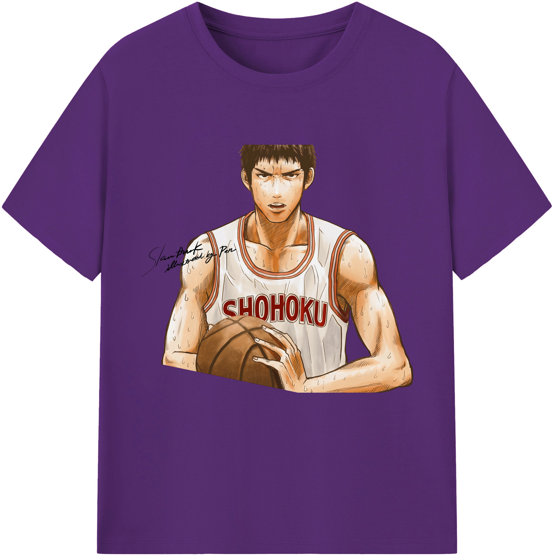 SLAM DUNK／スラムダンク 綿100％半袖Tシャツ（フロントプリント）