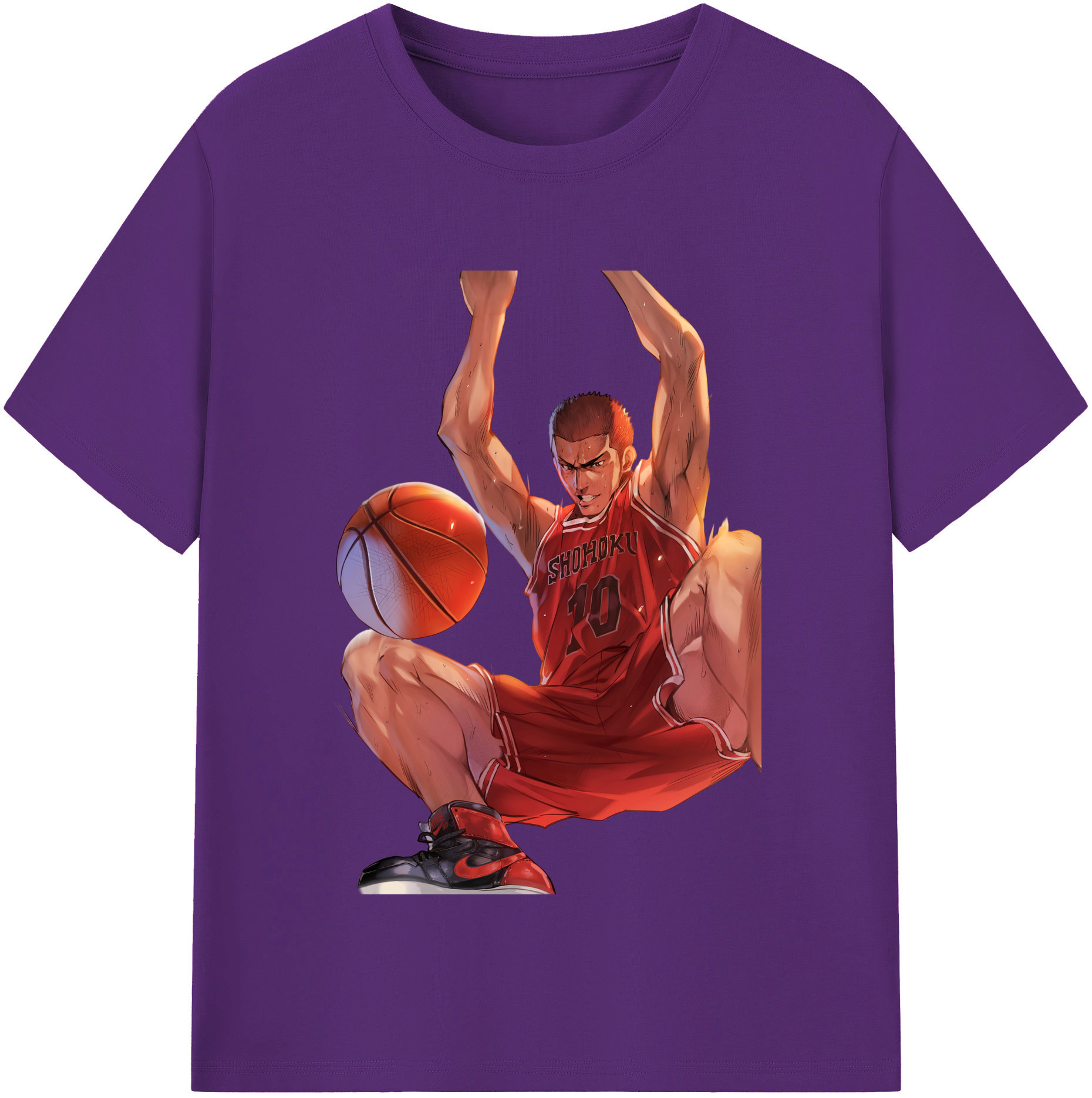 SLAM DUNK／スラムダンク 綿100％半袖Tシャツ（フロントプリント）