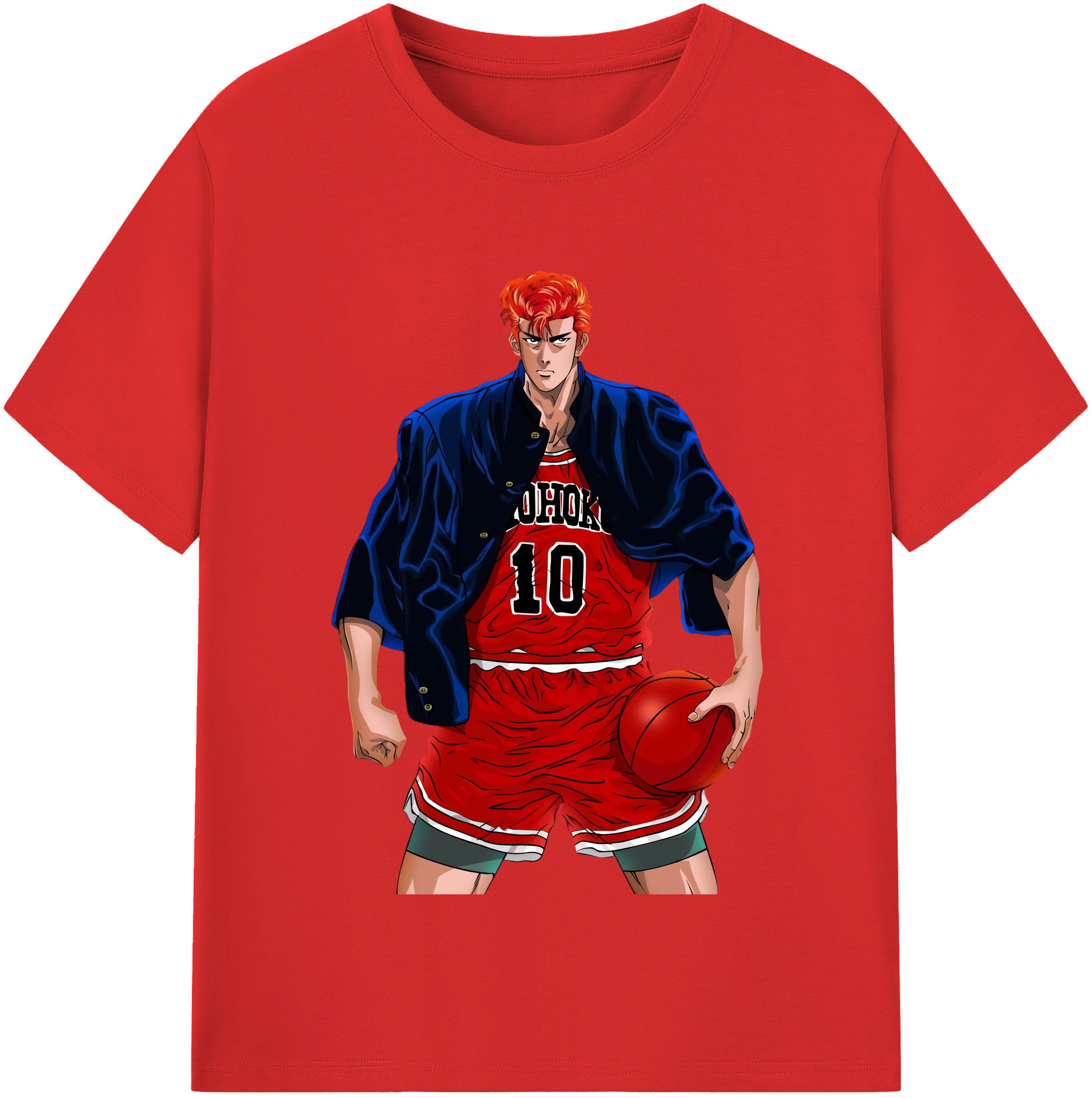 SLAM DUNK／スラムダンク 綿100％半袖Tシャツ（フロントプリント）