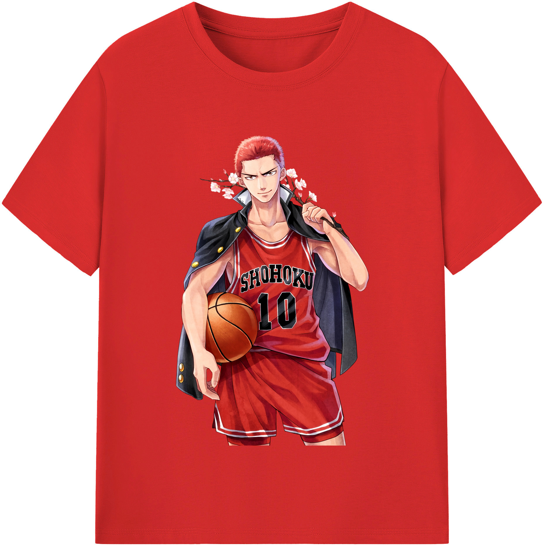 SLAM DUNK／スラムダンク 綿100％半袖Tシャツ（フロントプリント）