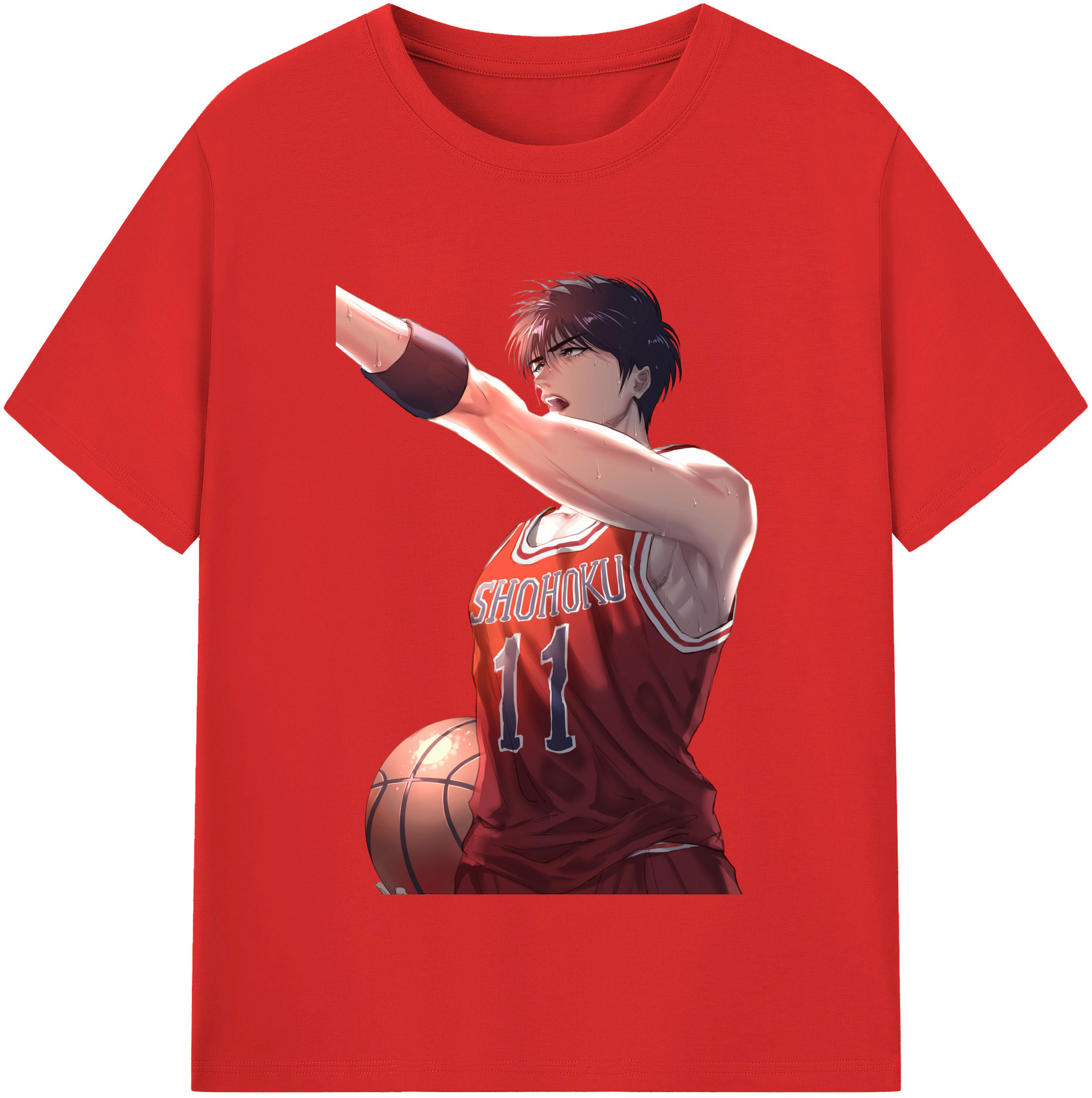 SLAM DUNK／スラムダンク 綿100％半袖Tシャツ（フロントプリント）