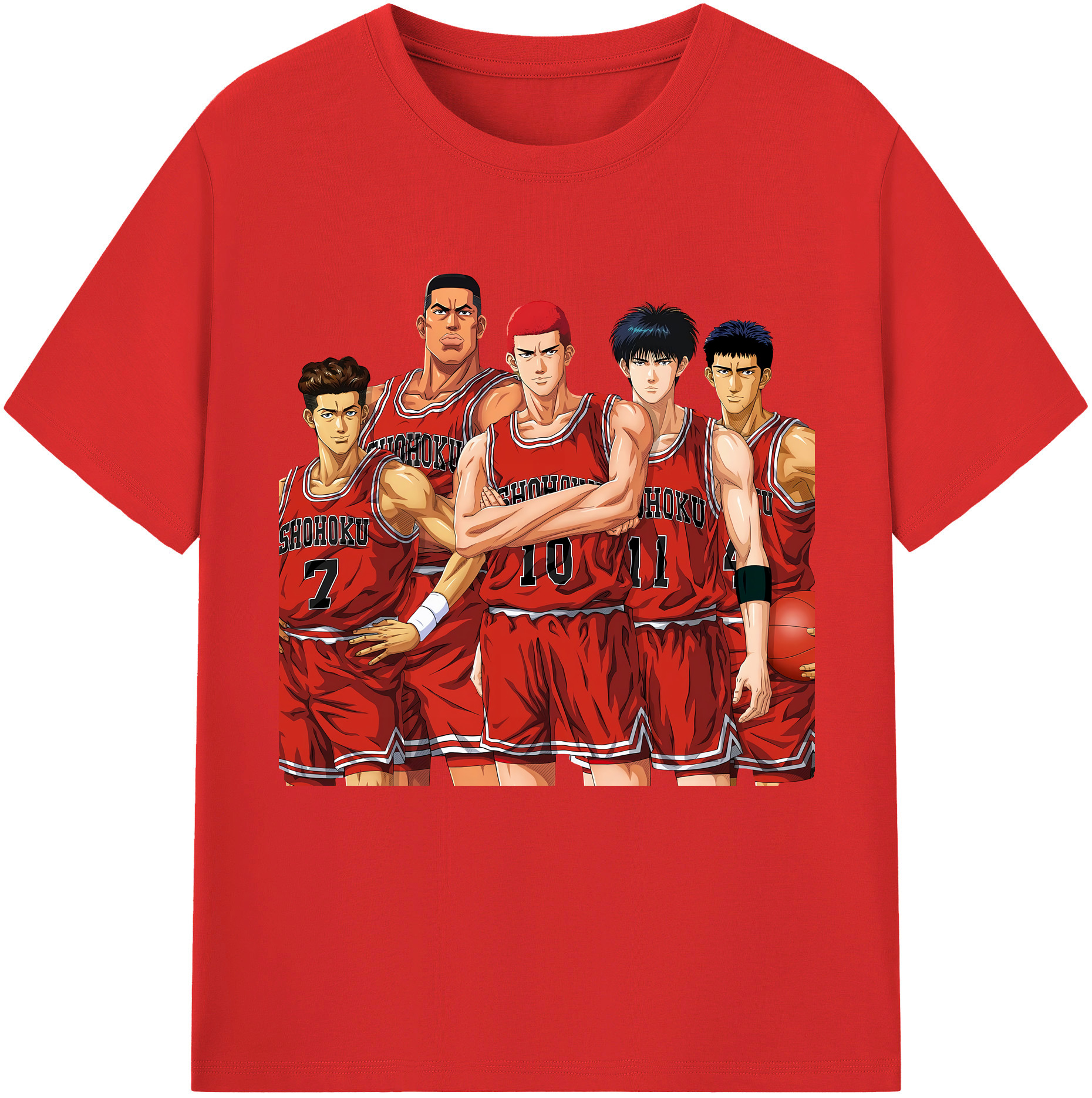 SLAM DUNK／スラムダンク 綿100％半袖Tシャツ（フロントプリント）