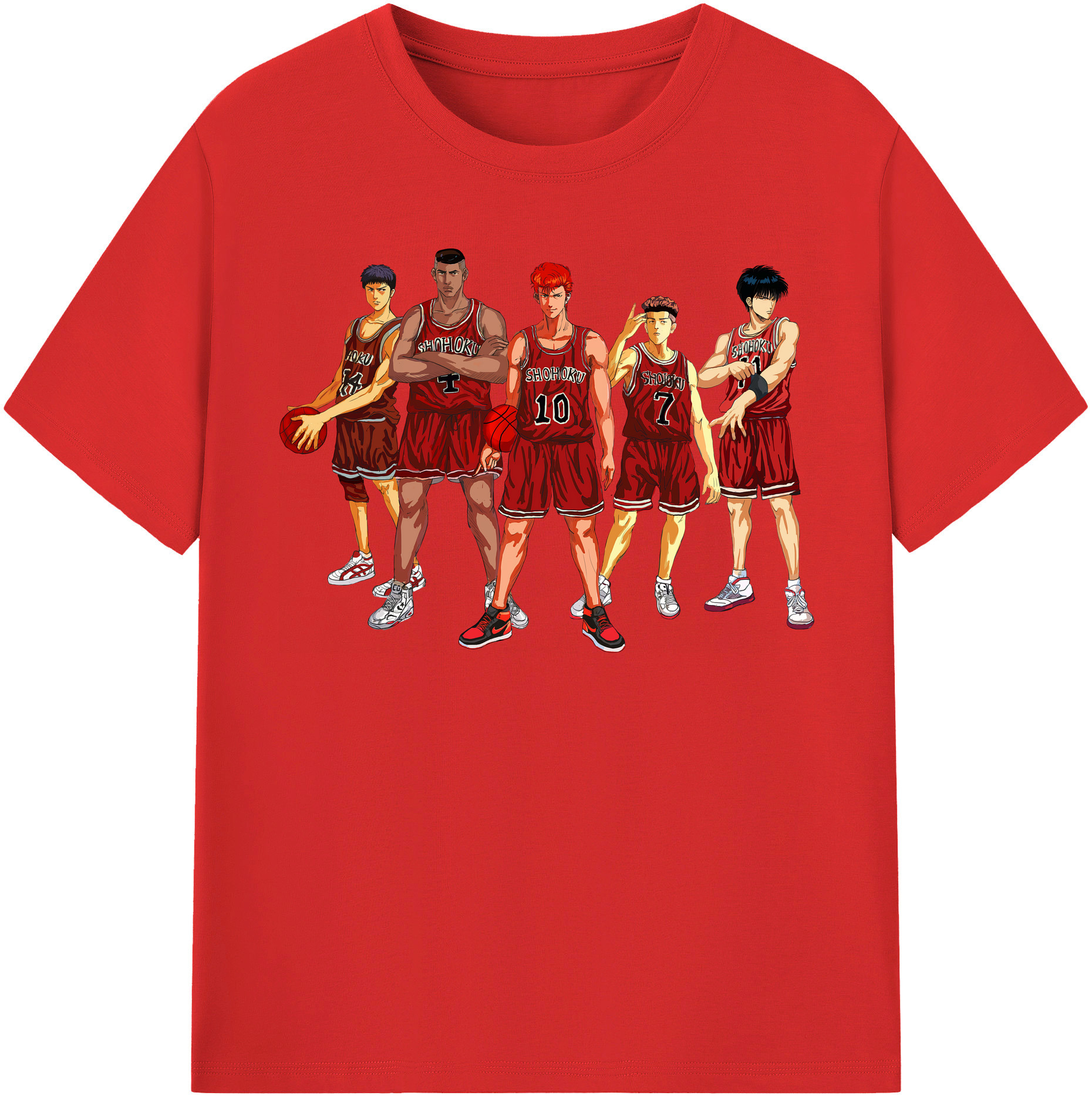 SLAM DUNK／スラムダンク 綿100％半袖Tシャツ（フロントプリント）