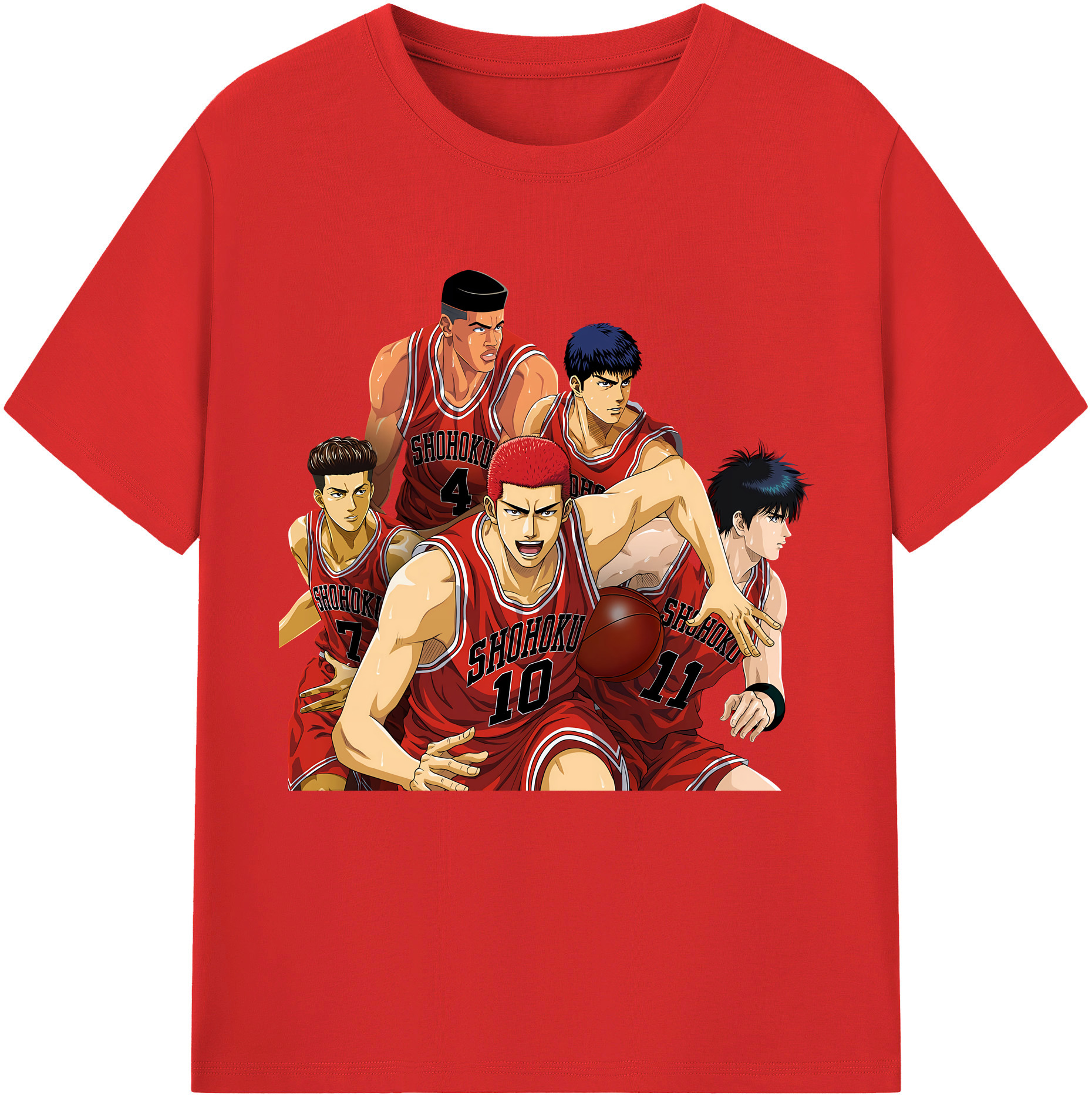 SLAM DUNK／スラムダンク 綿100％半袖Tシャツ（フロントプリント）