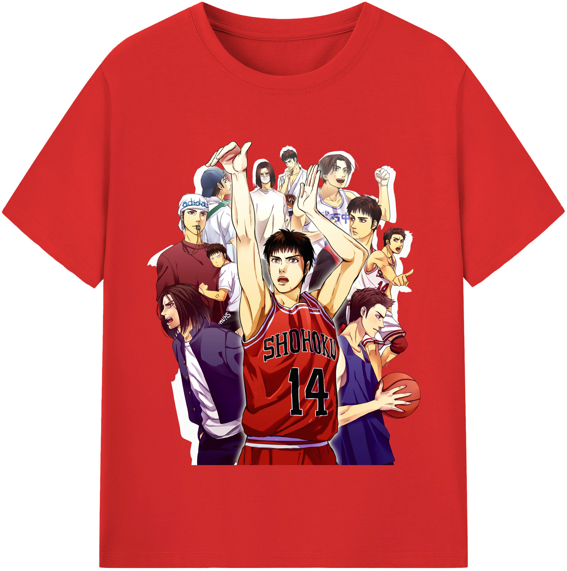 SLAM DUNK／スラムダンク 綿100％半袖Tシャツ（フロントプリント）