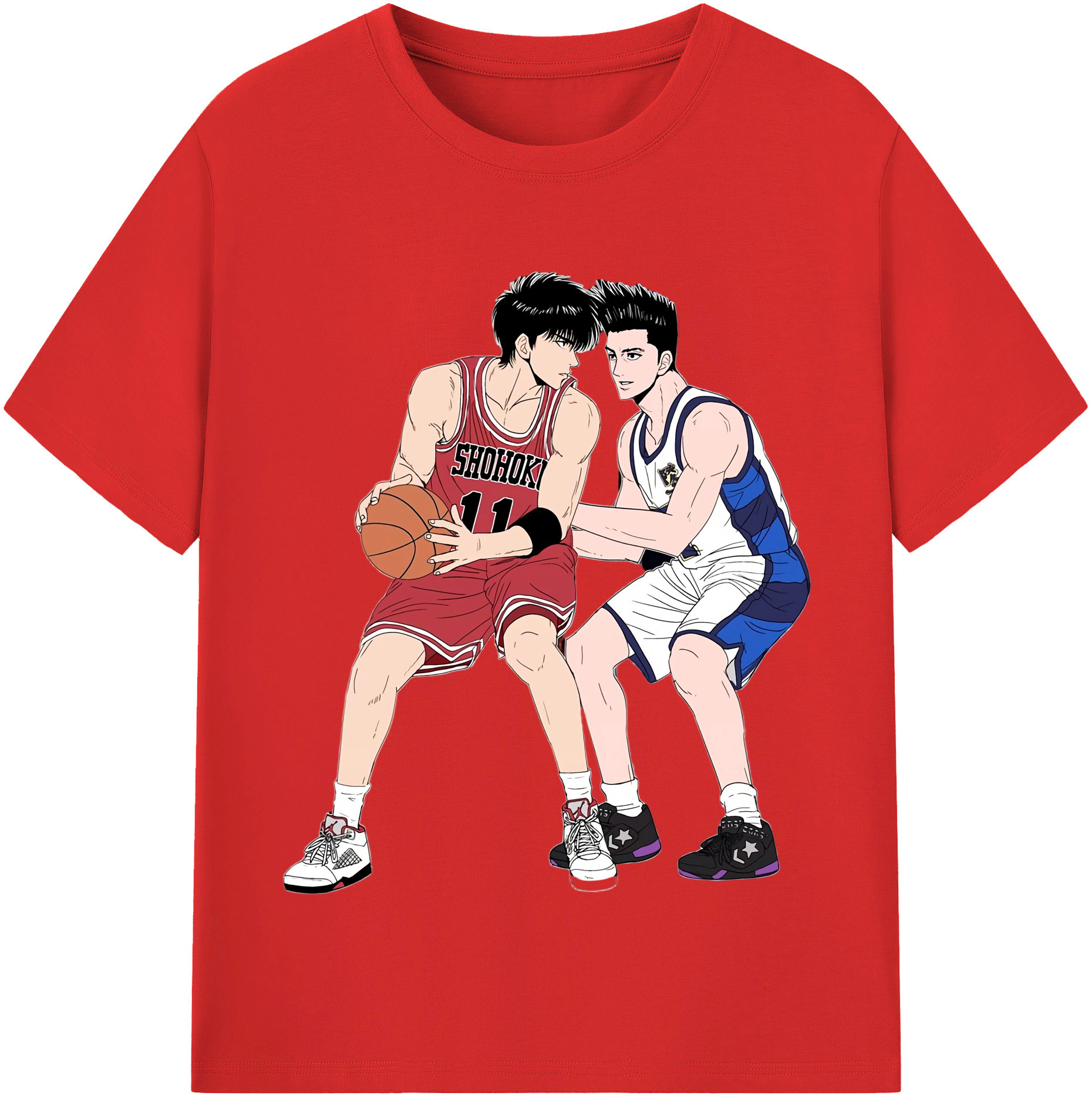 SLAM DUNK／スラムダンク 綿100％半袖Tシャツ（フロントプリント）