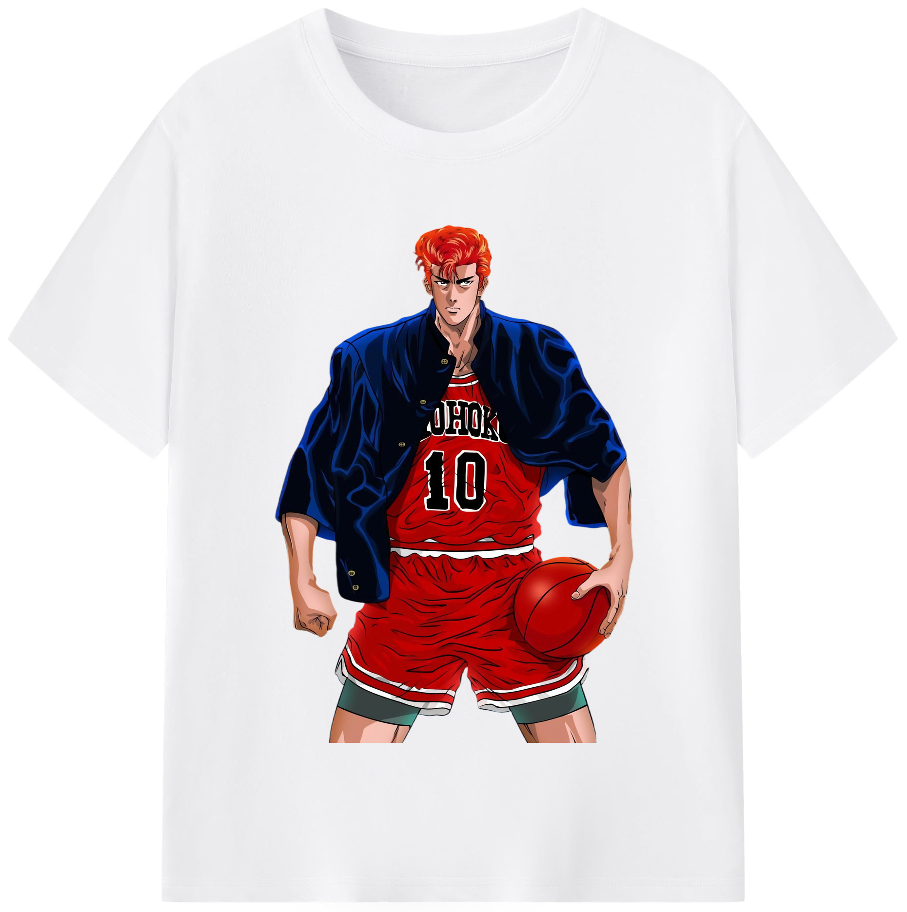 SLAM DUNK／スラムダンク 綿100％半袖Tシャツ（フロントプリント）