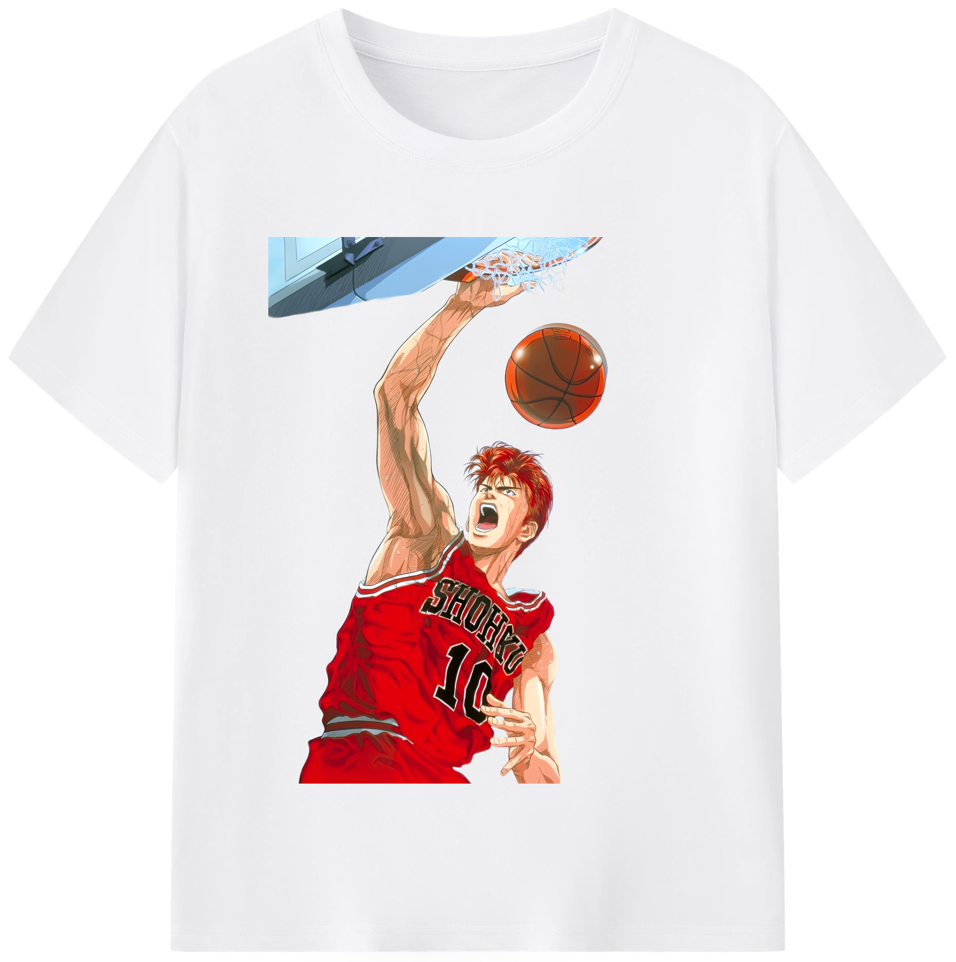 SLAM DUNK／スラムダンク 綿100％半袖Tシャツ（フロントプリント）