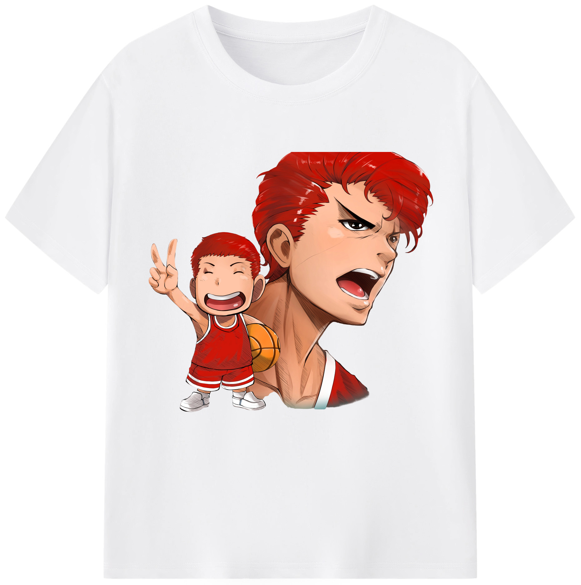 SLAM DUNK／スラムダンク 綿100％半袖Tシャツ（フロントプリント）