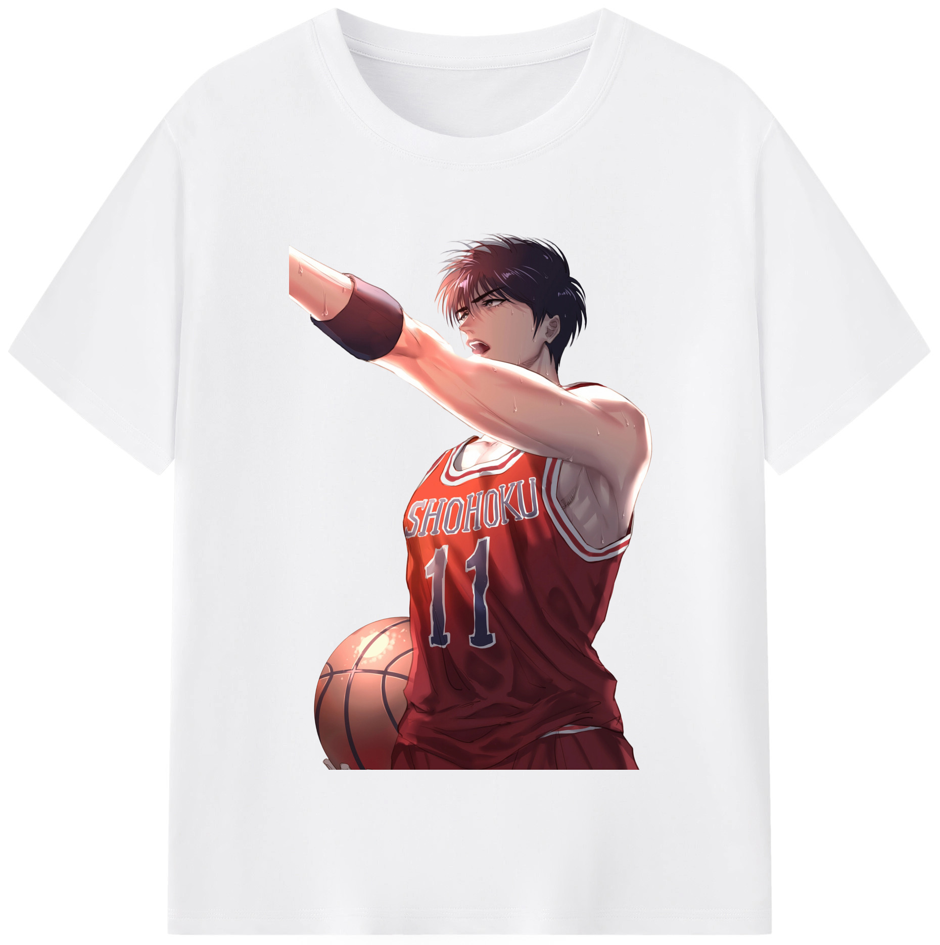 SLAM DUNK／スラムダンク 綿100％半袖Tシャツ（フロントプリント）