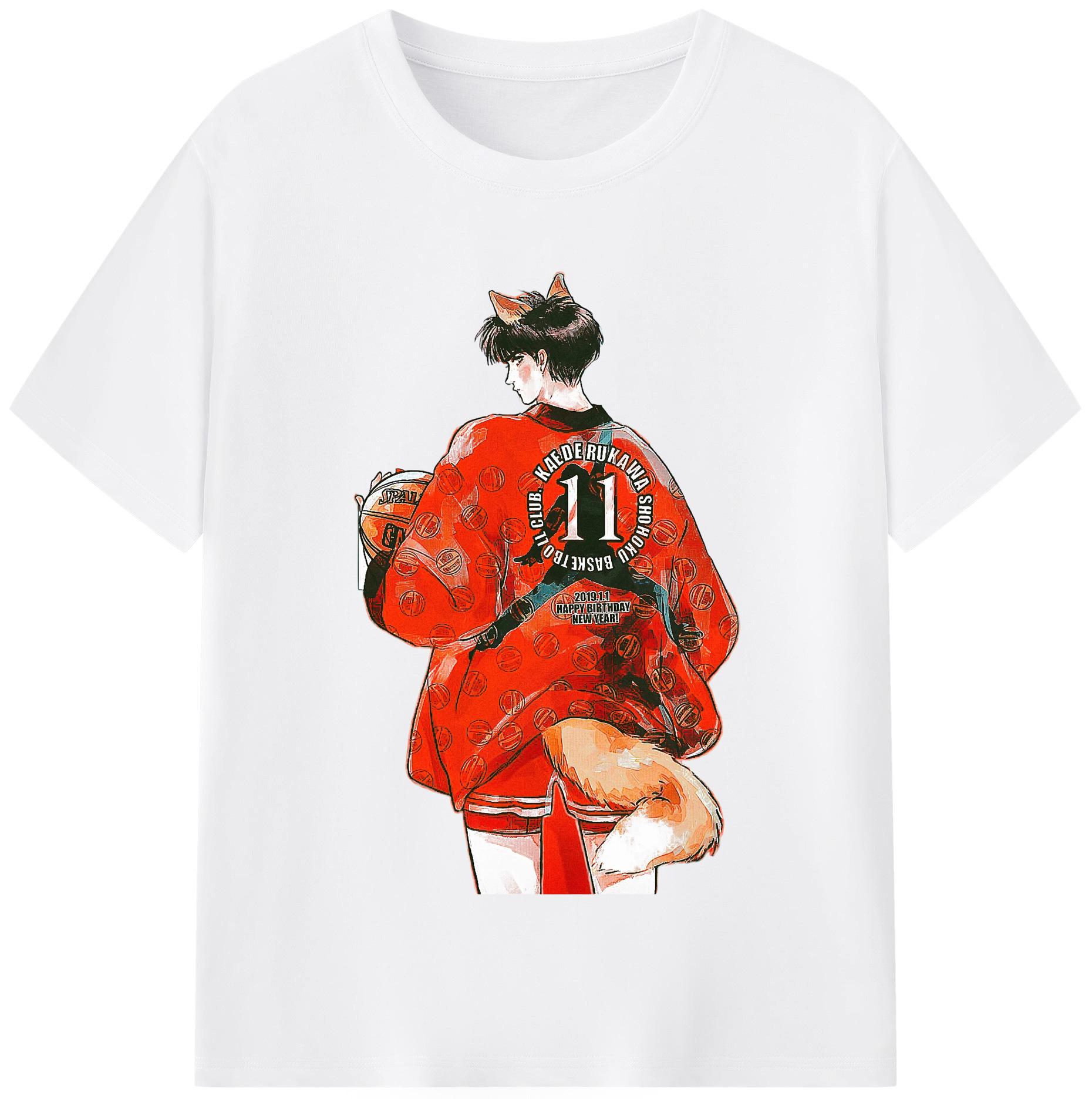 SLAM DUNK／スラムダンク 綿100％半袖Tシャツ（フロントプリント）