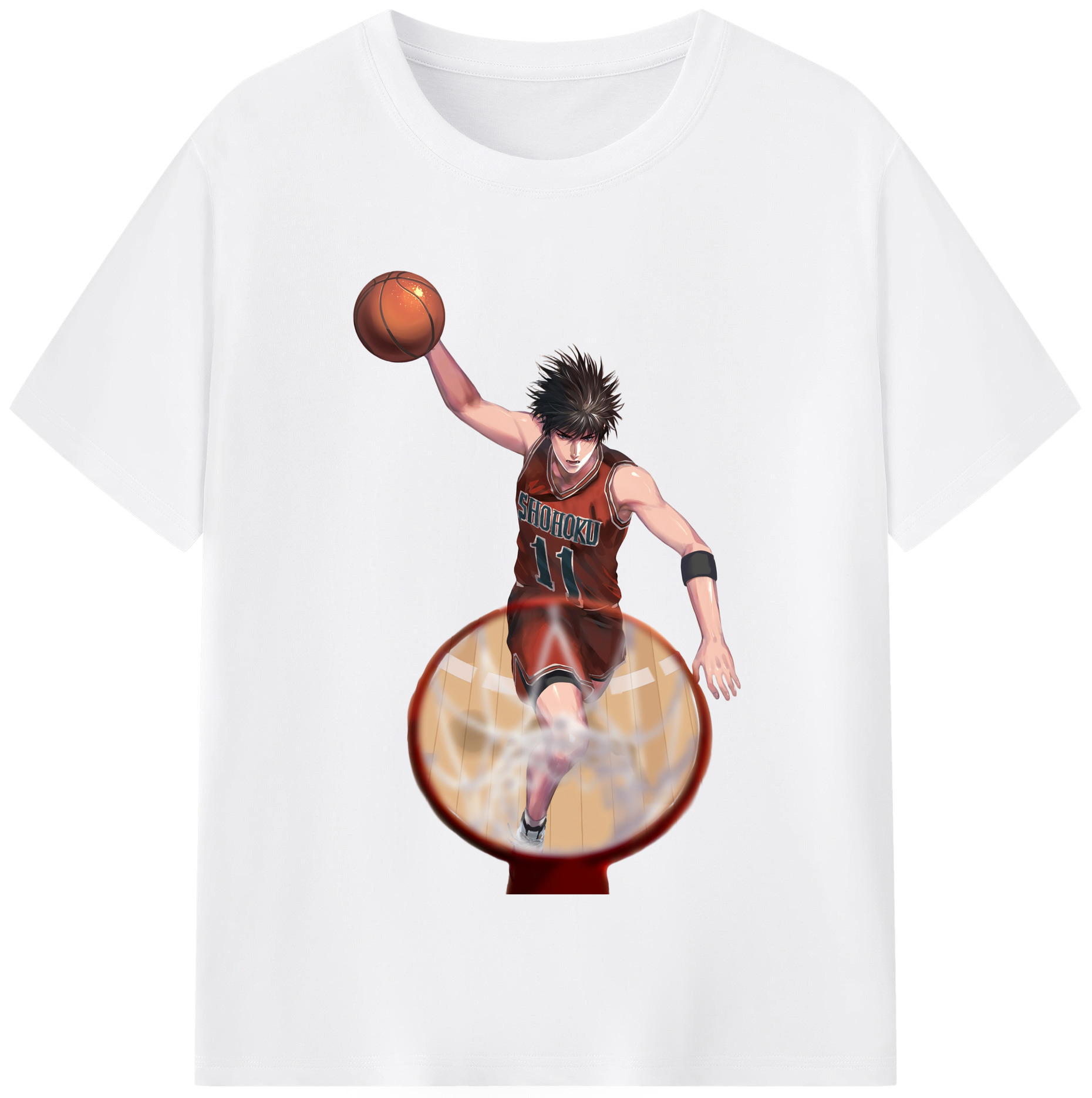 SLAM DUNK／スラムダンク 綿100％半袖Tシャツ（フロントプリント）