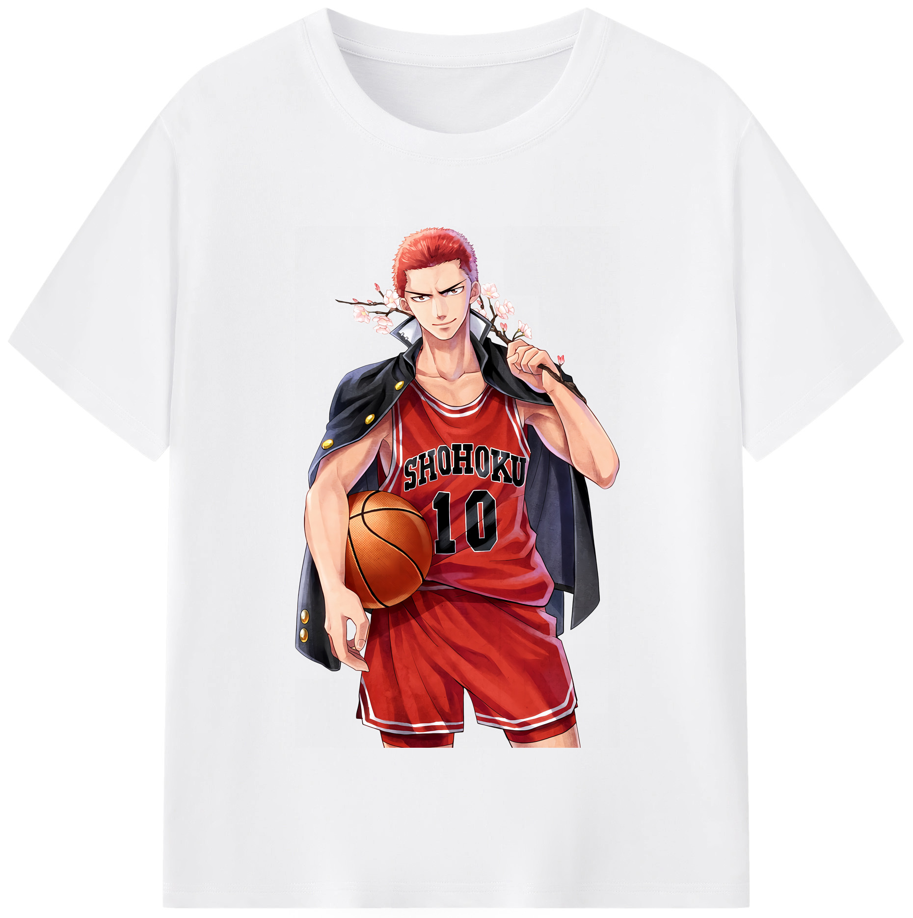 SLAM DUNK／スラムダンク 綿100％半袖Tシャツ（フロントプリント）