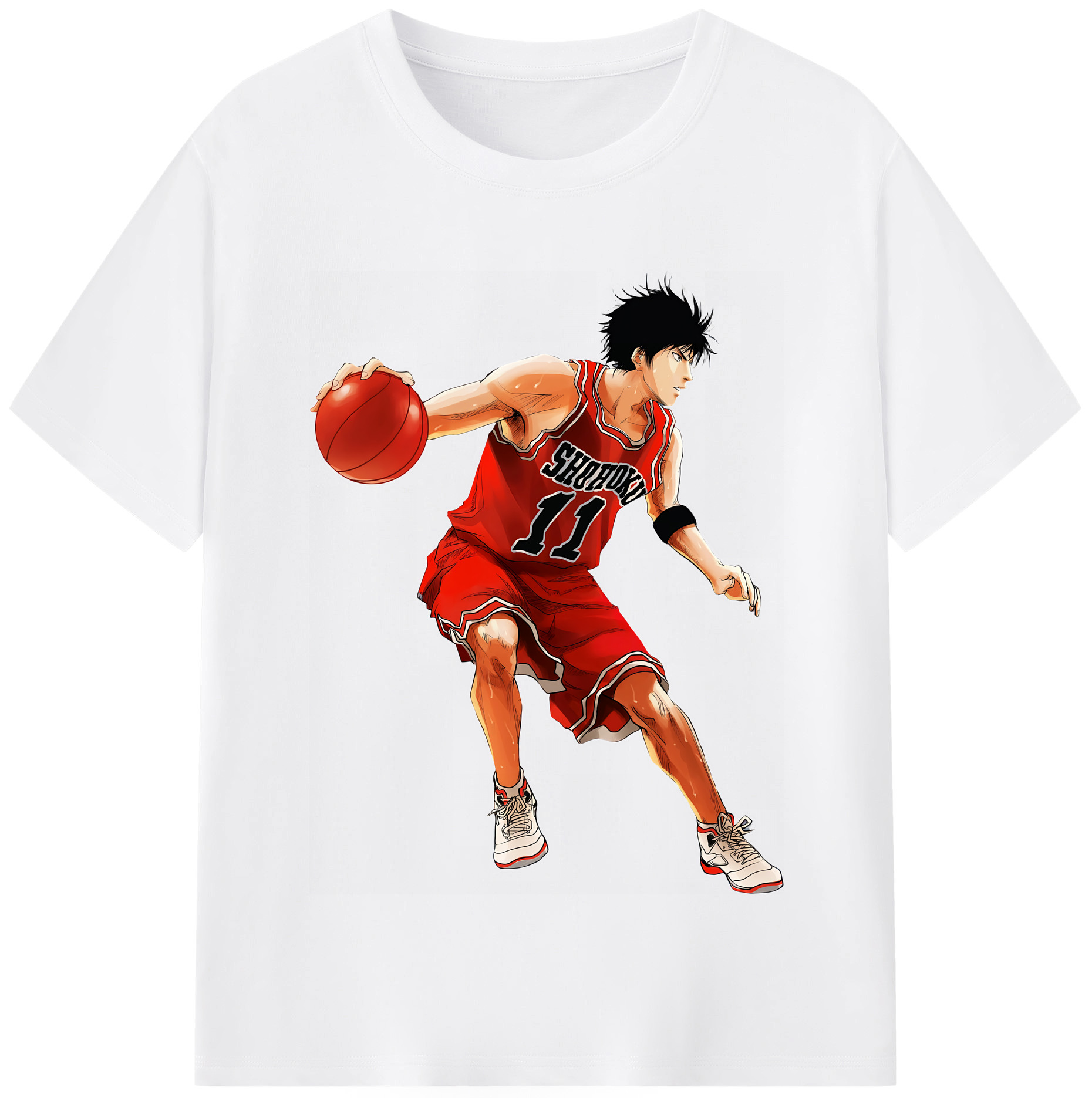 SLAM DUNK／スラムダンク 綿100％半袖Tシャツ（フロントプリント）