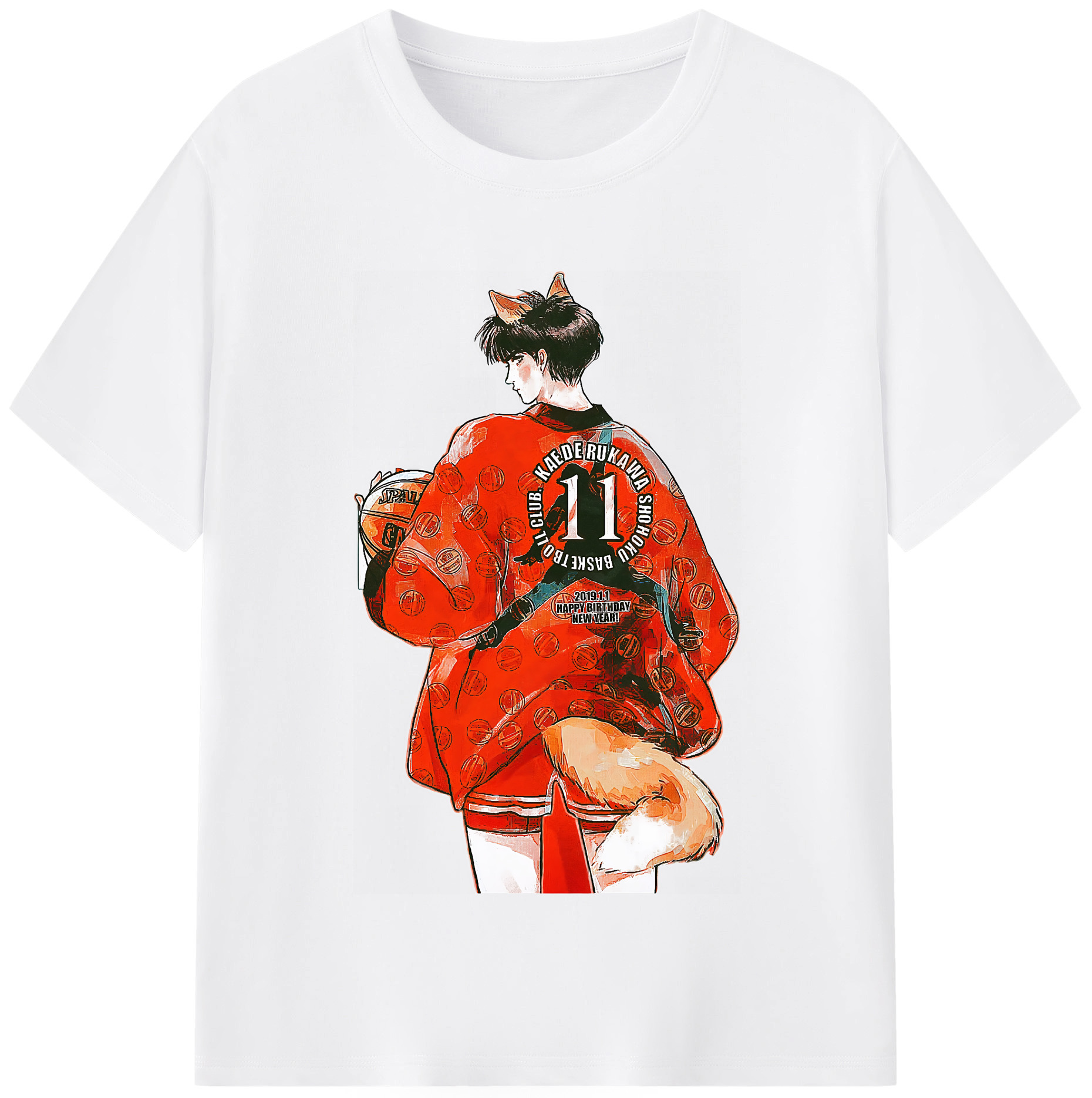 SLAM DUNK／スラムダンク 綿100％半袖Tシャツ（フロントプリント）