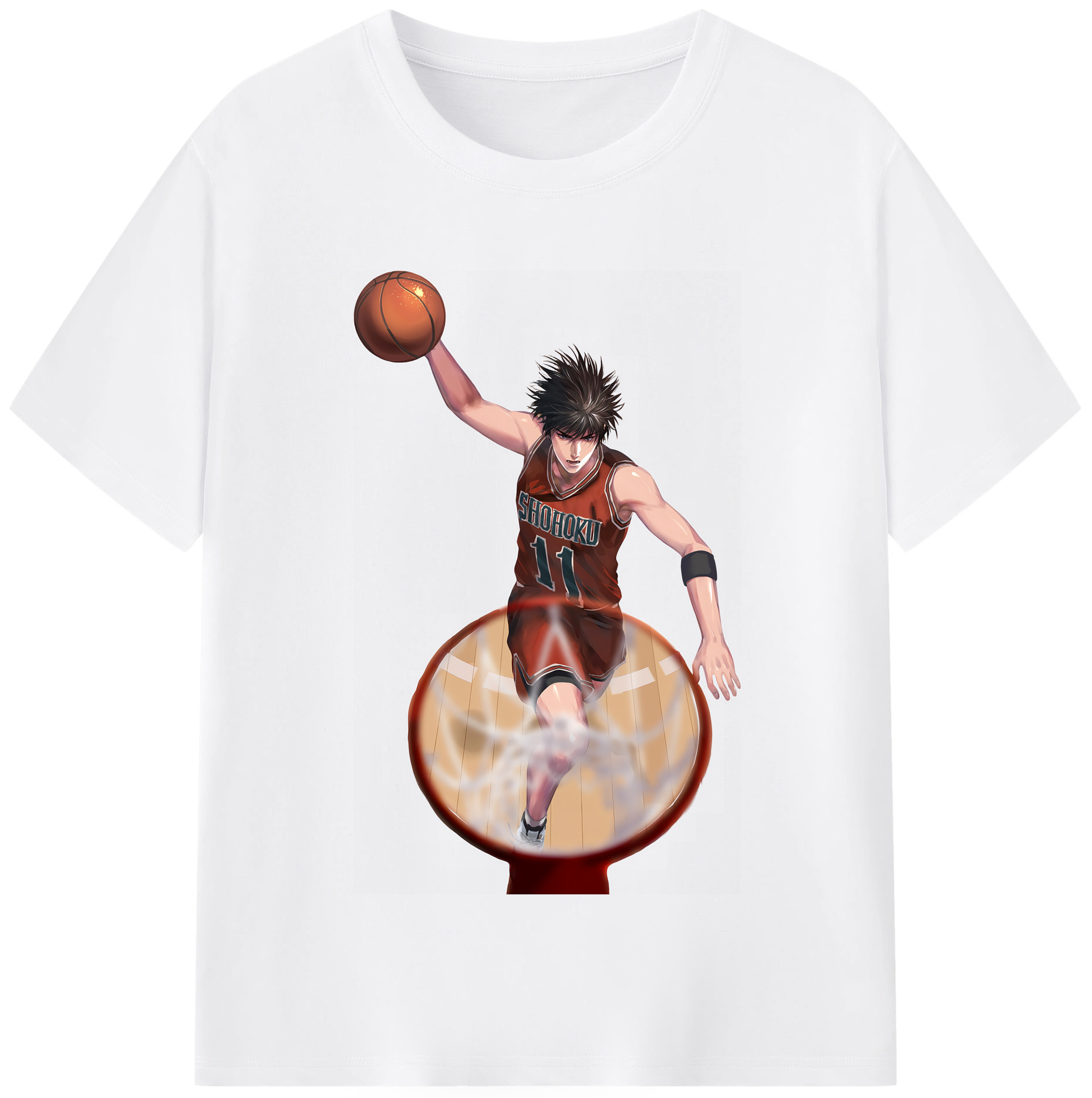 SLAM DUNK／スラムダンク 綿100％半袖Tシャツ（フロントプリント）