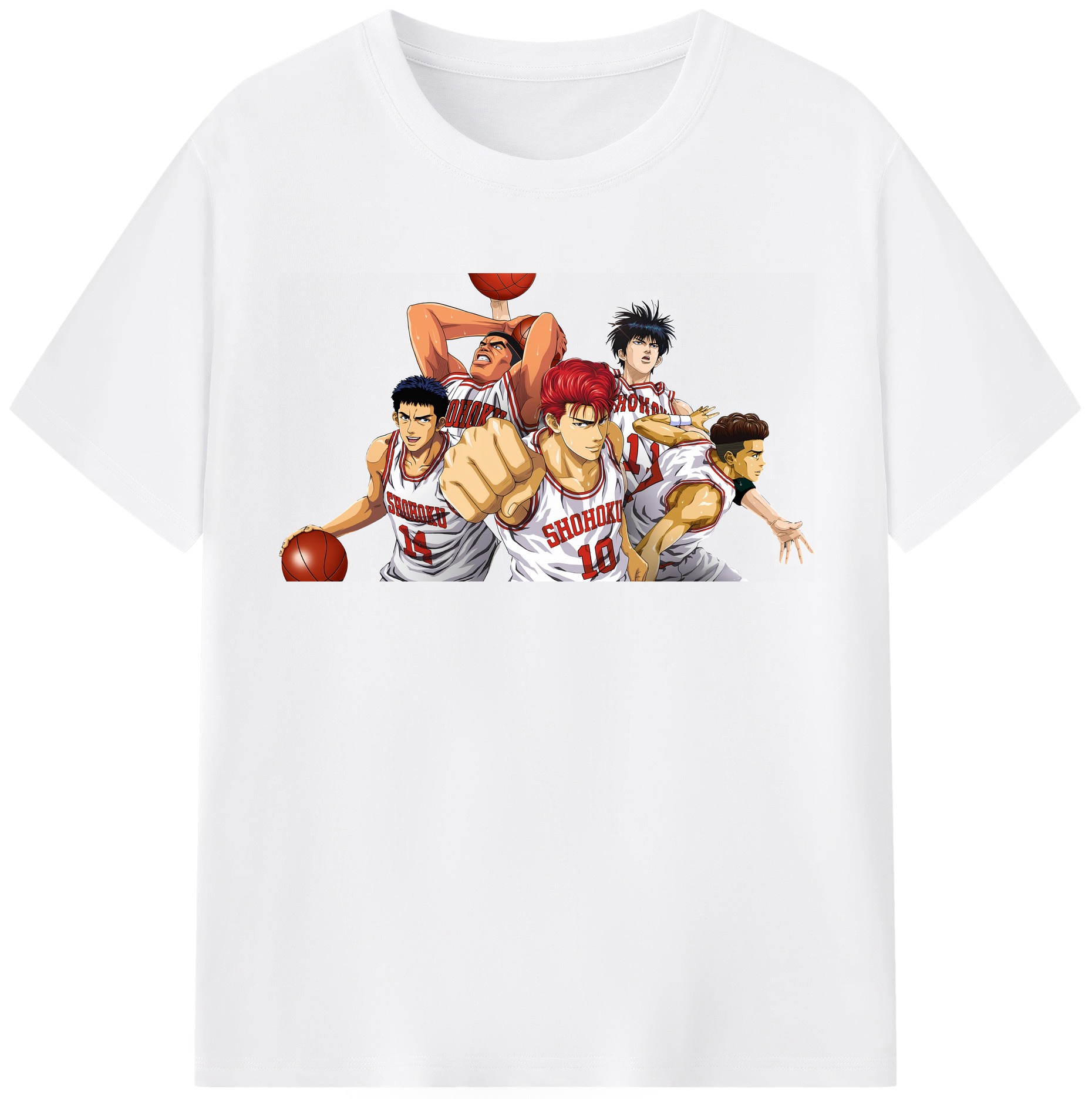 SLAM DUNK／スラムダンク 綿100％半袖Tシャツ（フロントプリント）