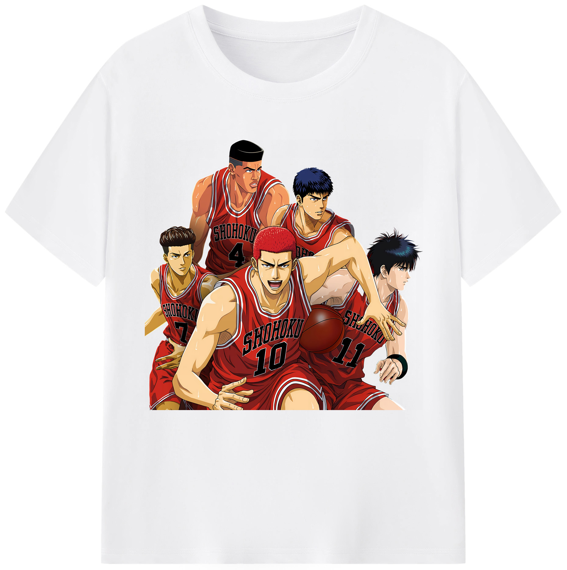 SLAM DUNK／スラムダンク 綿100％半袖Tシャツ（フロントプリント）