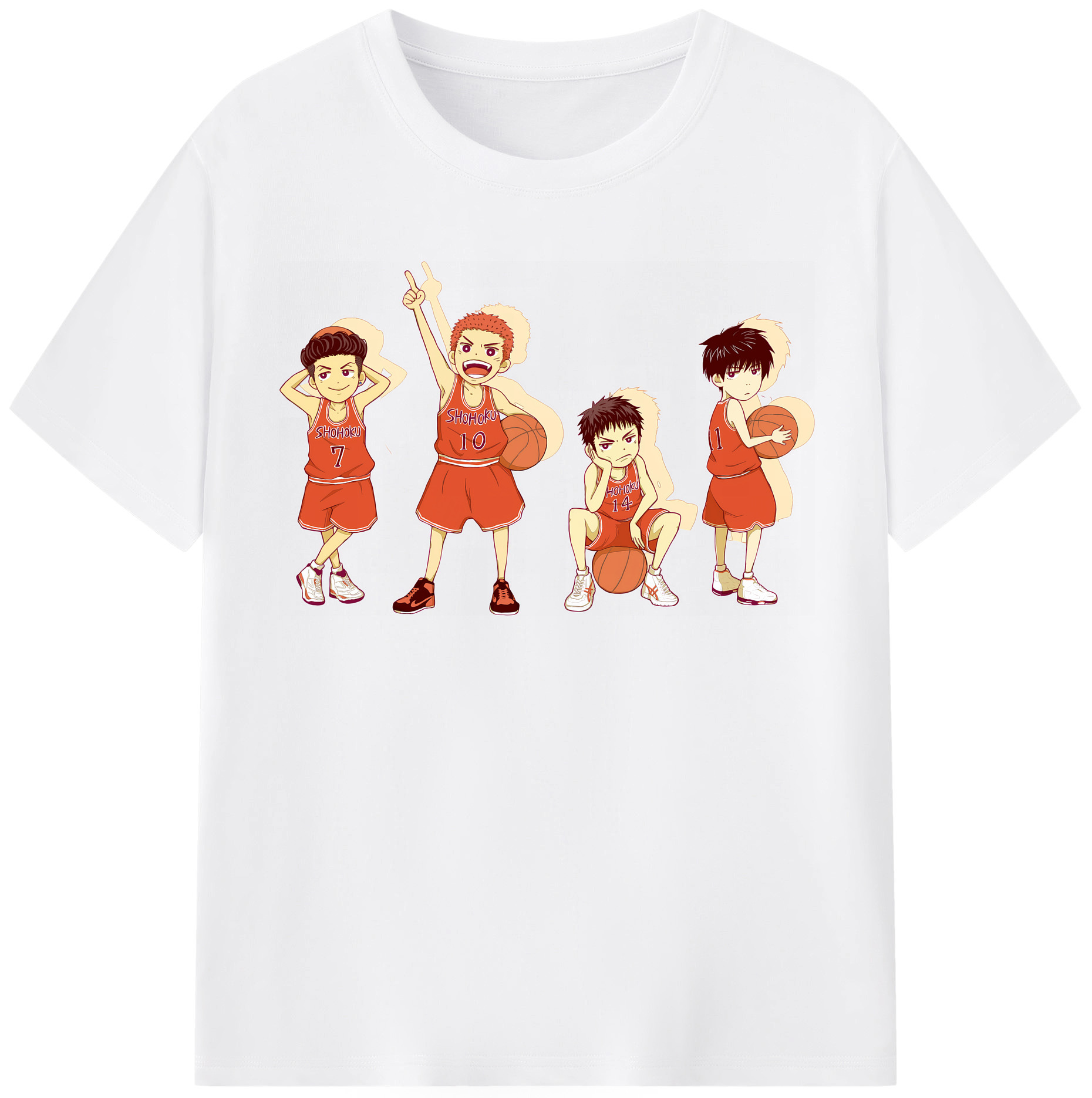 SLAM DUNK／スラムダンク 綿100％半袖Tシャツ（フロントプリント）