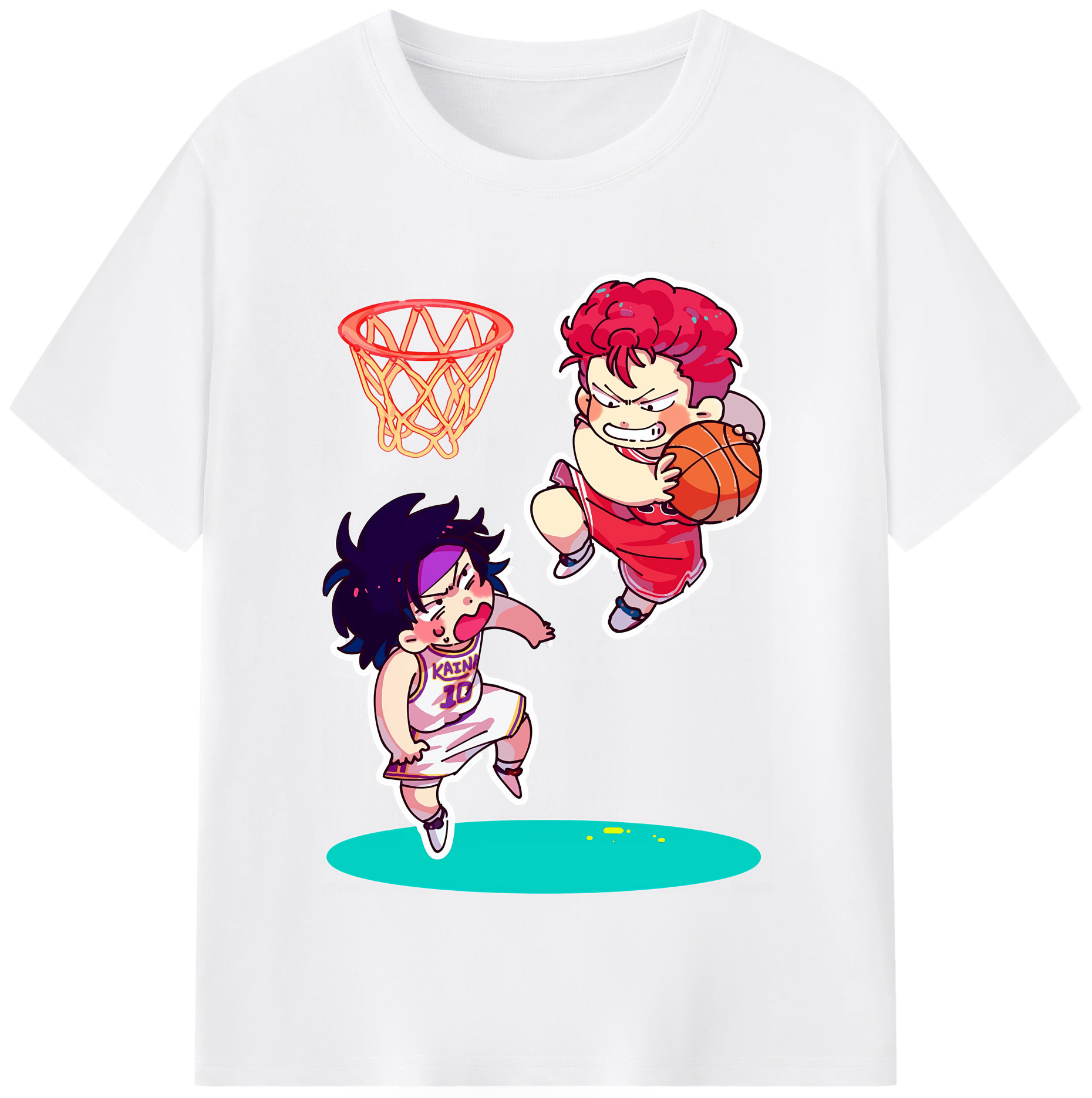 SLAM DUNK／スラムダンク 綿100％半袖Tシャツ（フロントプリント）