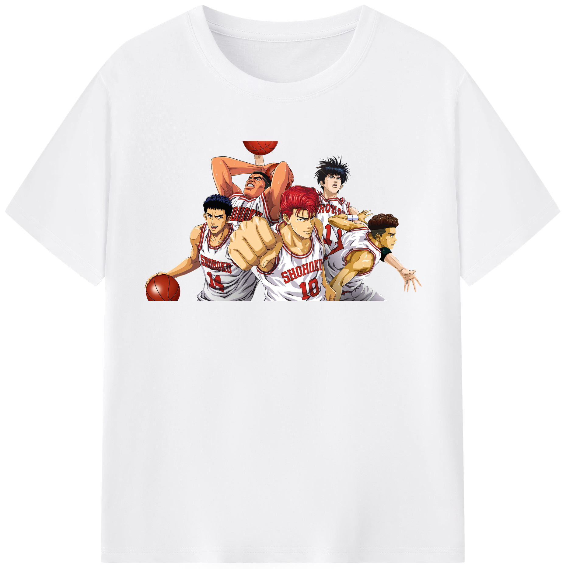 SLAM DUNK／スラムダンク 綿100％半袖Tシャツ（フロントプリント）