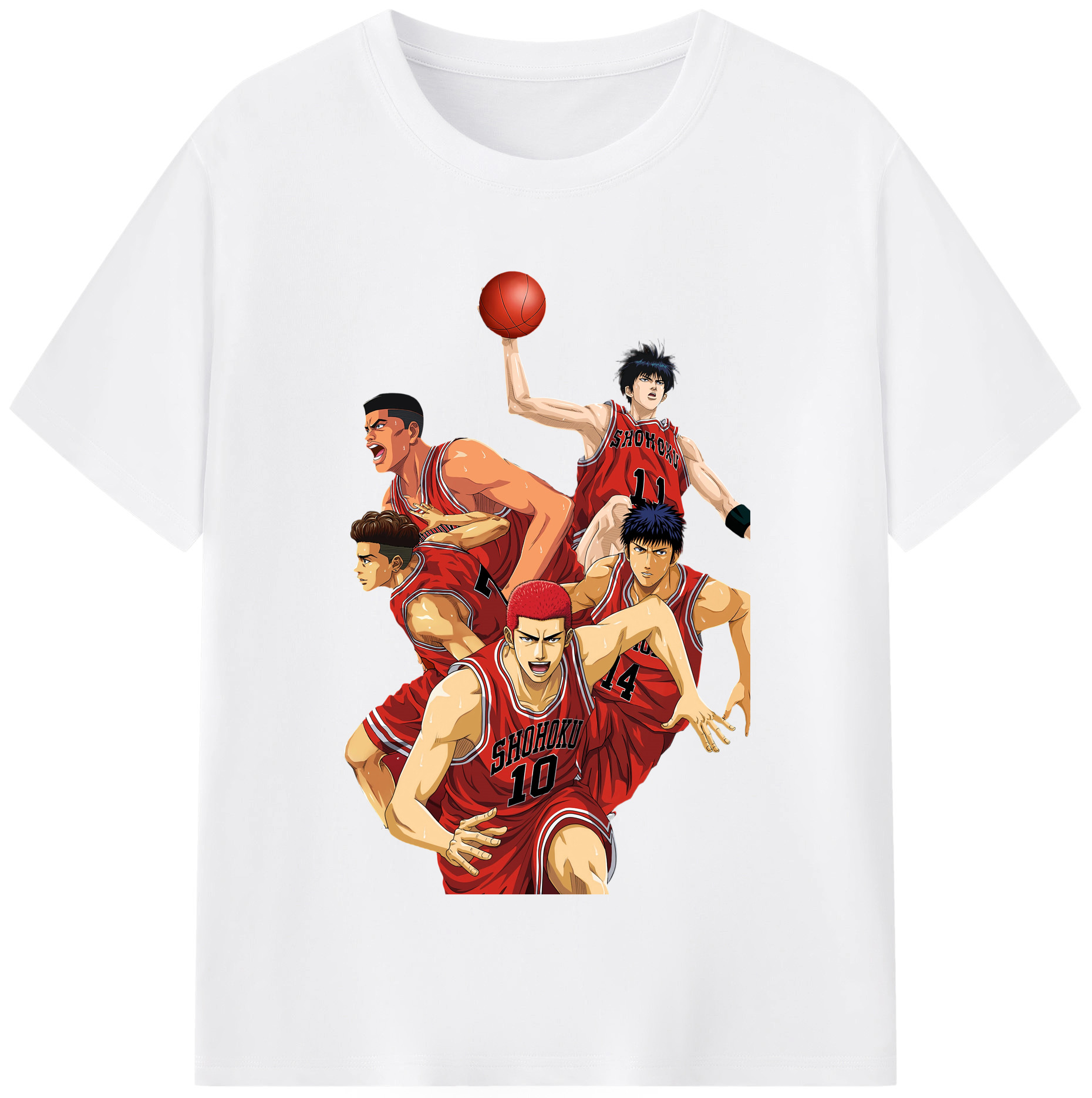 SLAM DUNK／スラムダンク 綿100％半袖Tシャツ（フロントプリント）