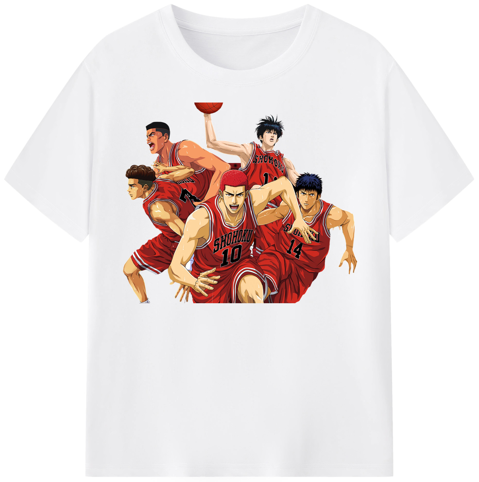 SLAM DUNK／スラムダンク 綿100％半袖Tシャツ（フロントプリント）