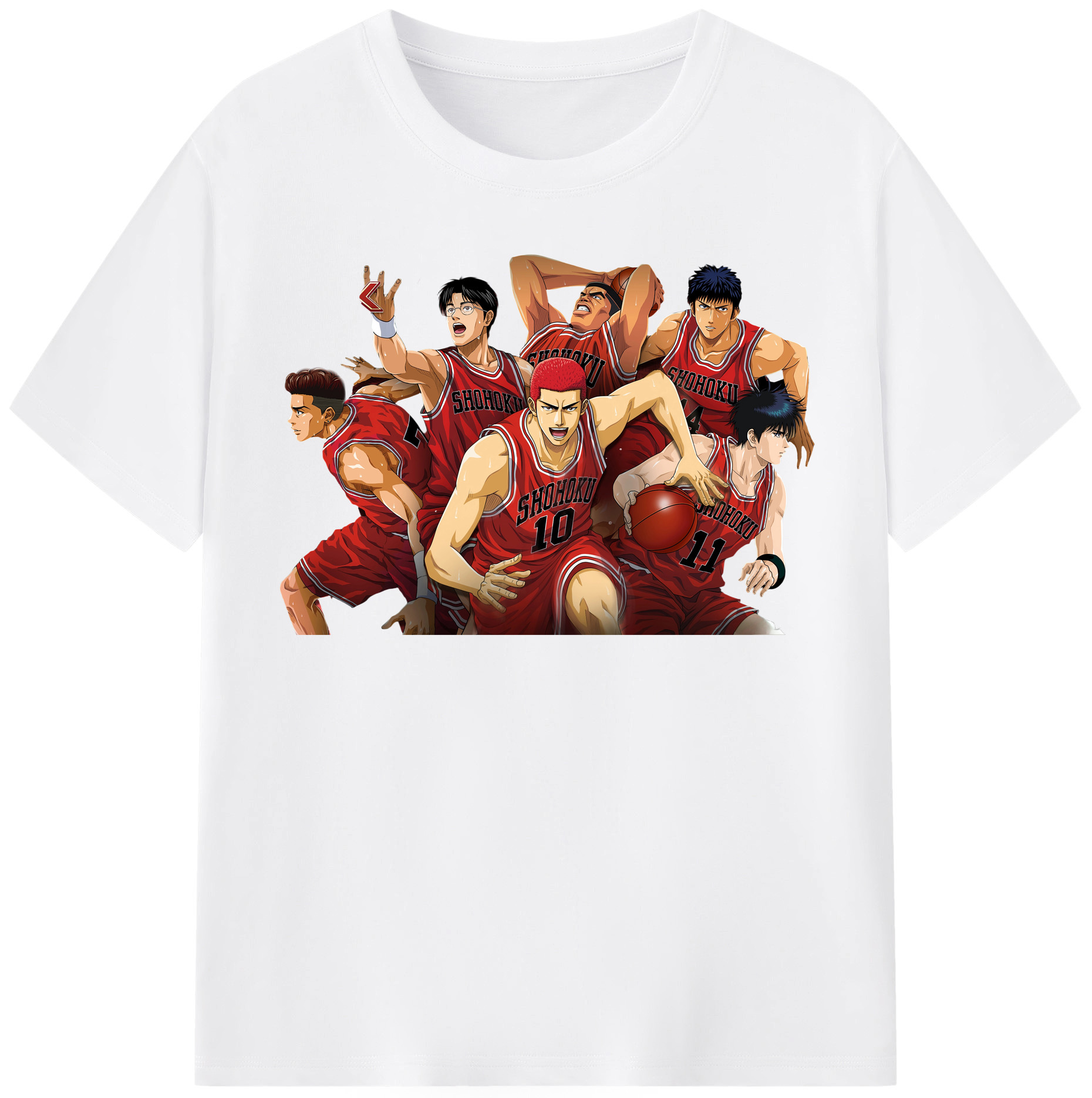 SLAM DUNK／スラムダンク 綿100％半袖Tシャツ（フロントプリント）