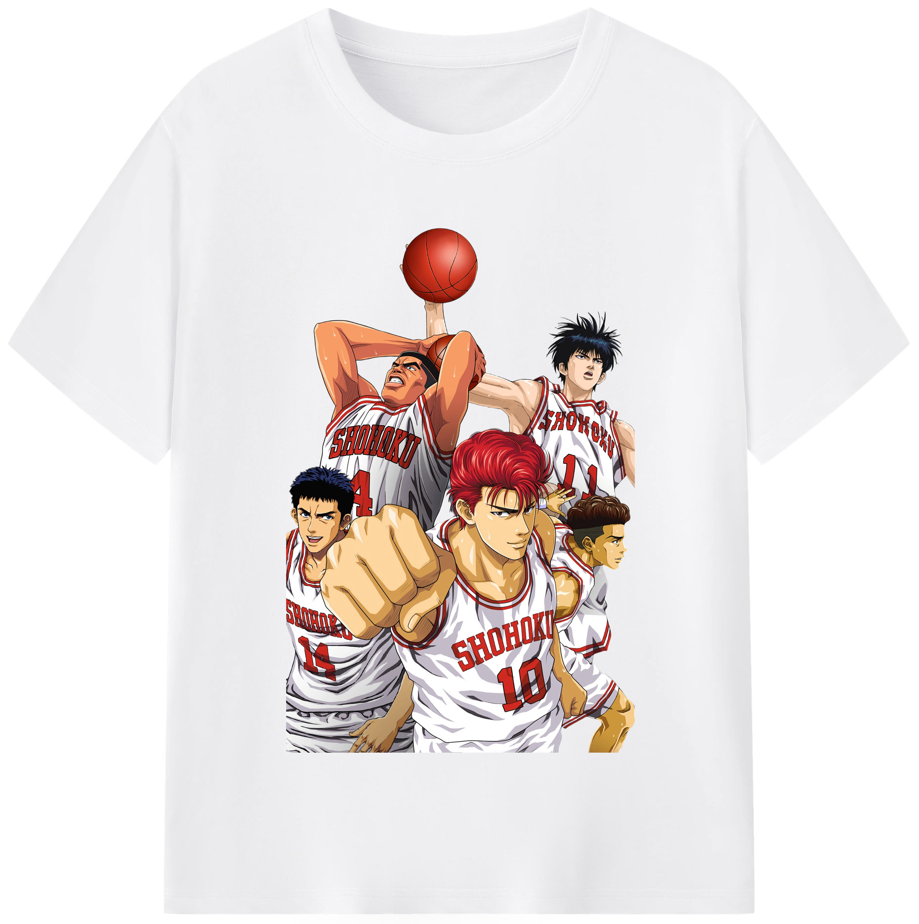 SLAM DUNK／スラムダンク 綿100％半袖Tシャツ（フロントプリント）