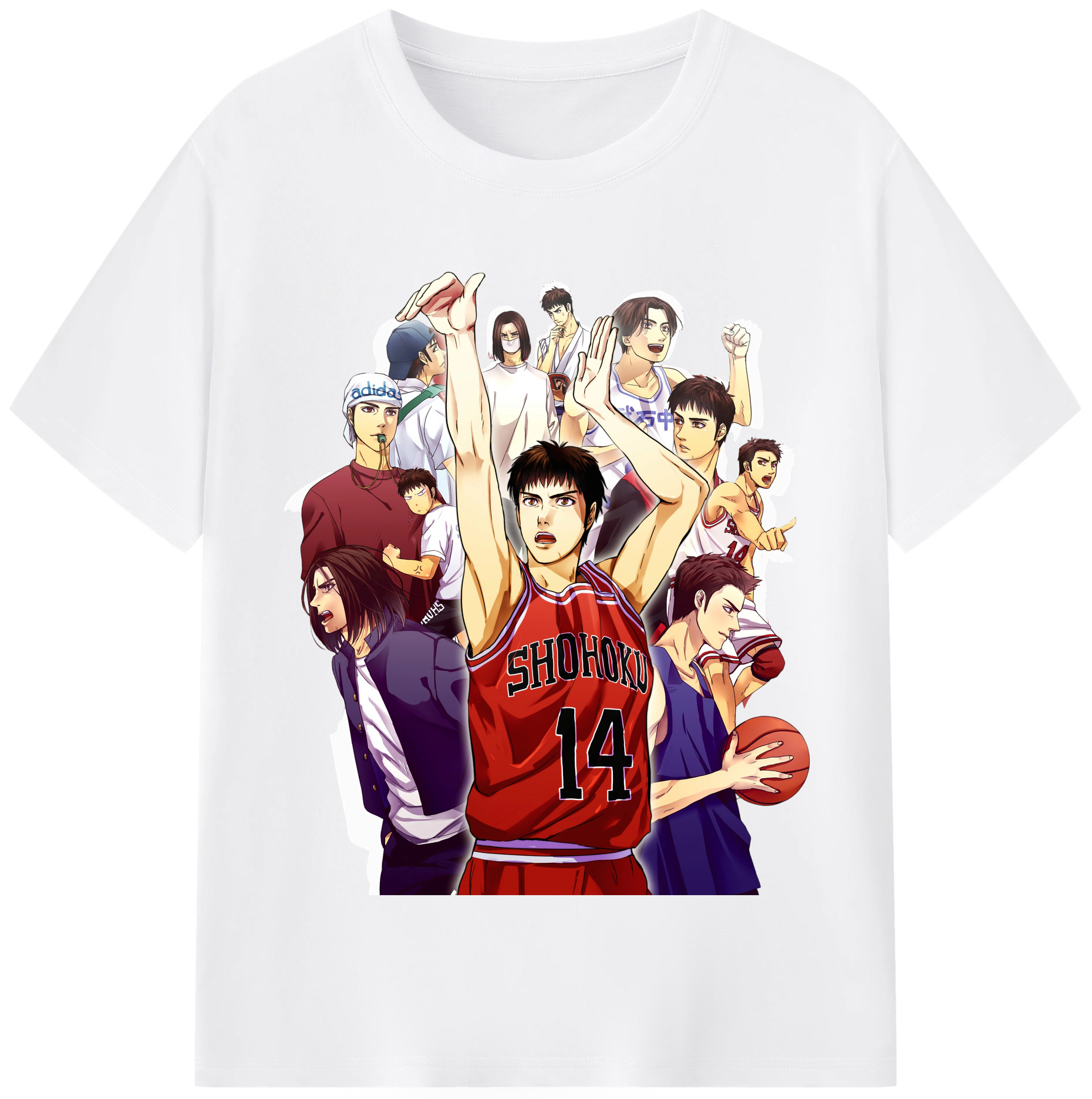 SLAM DUNK／スラムダンク 綿100％半袖Tシャツ（フロントプリント）