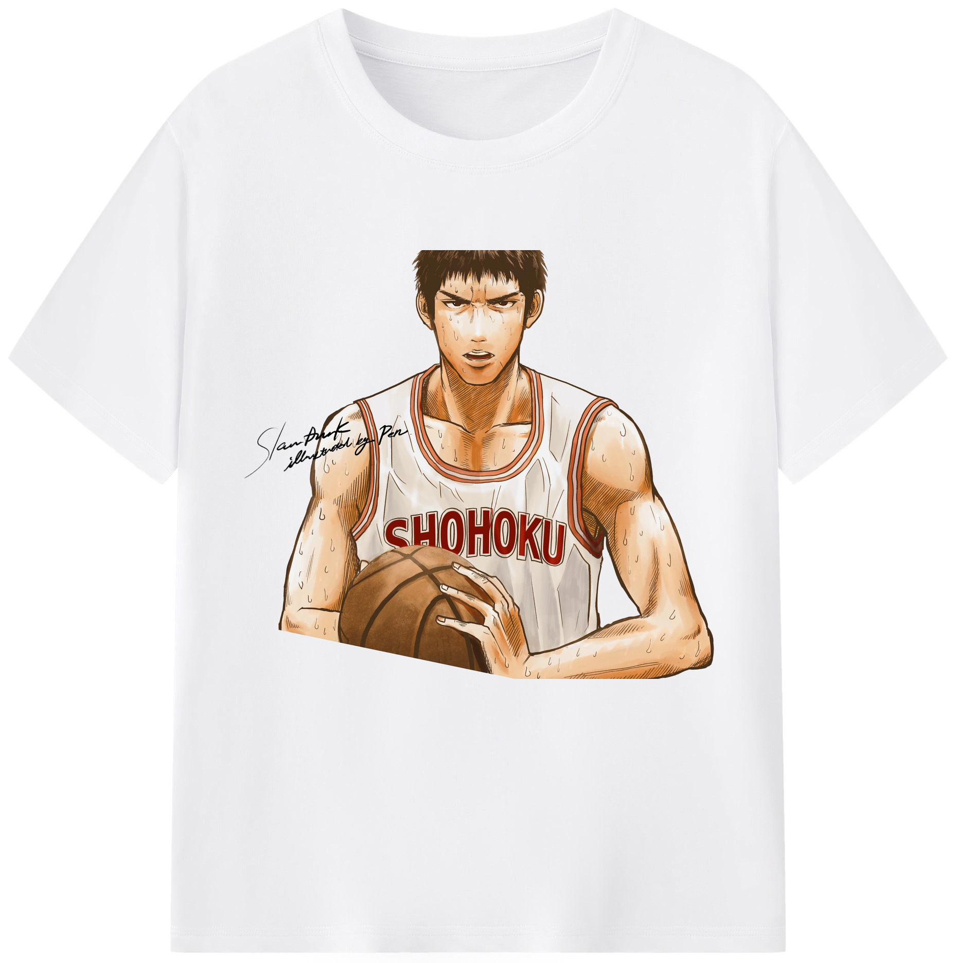 SLAM DUNK／スラムダンク 綿100％半袖Tシャツ（フロントプリント）