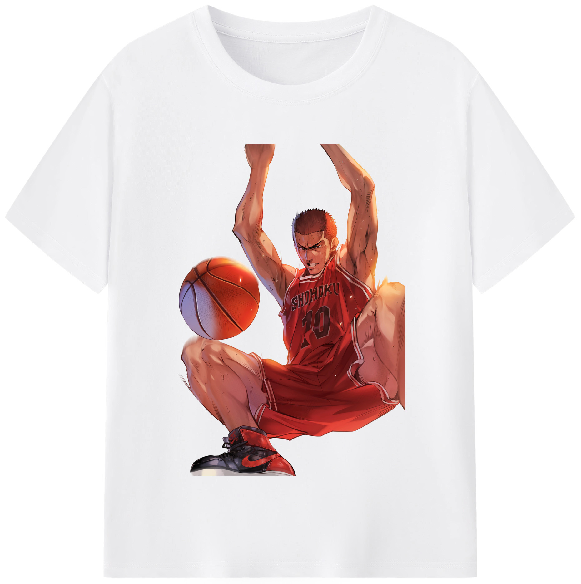 SLAM DUNK／スラムダンク 綿100％半袖Tシャツ（フロントプリント）