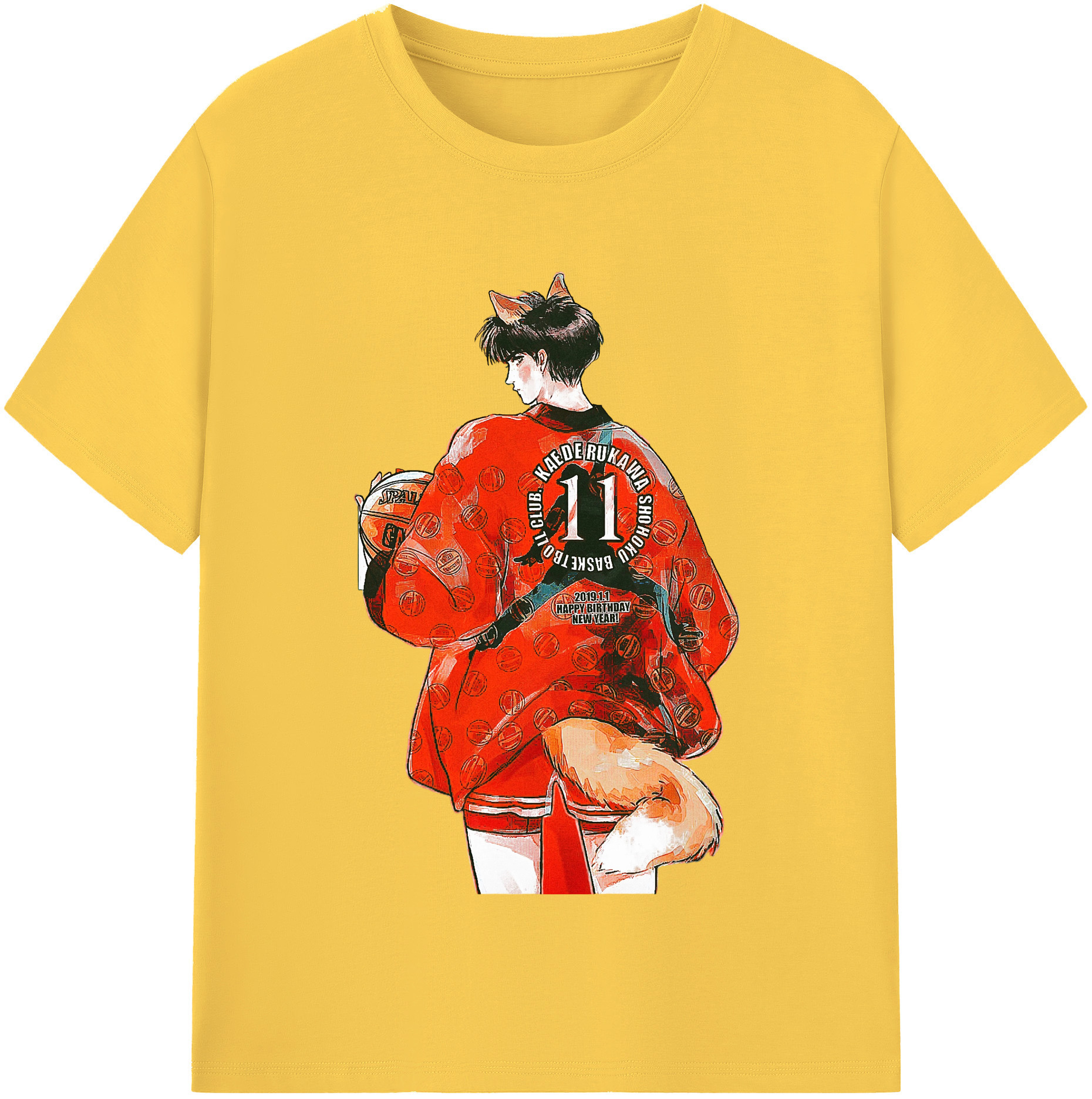 SLAM DUNK／スラムダンク 綿100％半袖Tシャツ（フロントプリント）