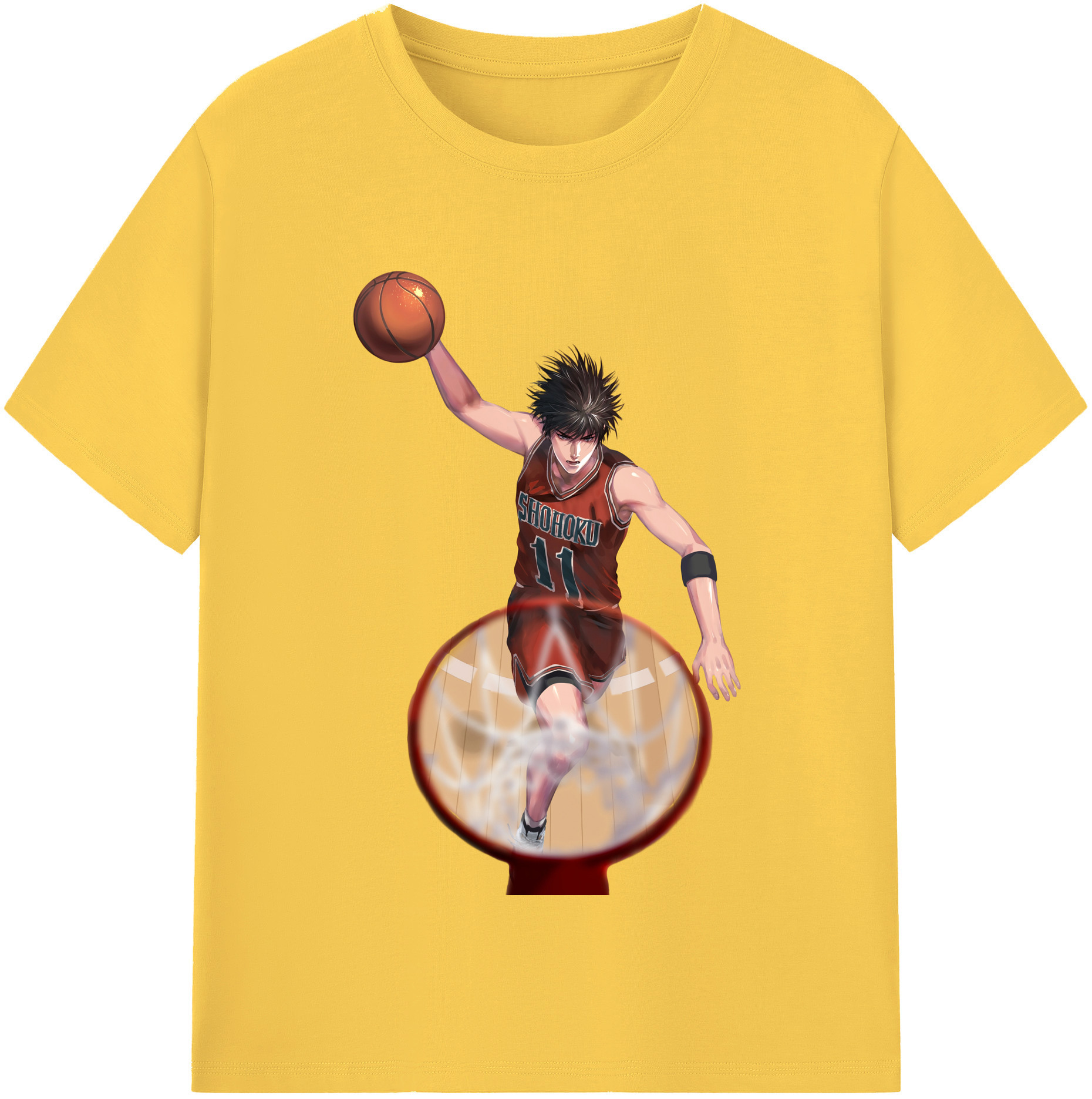 SLAM DUNK／スラムダンク 綿100％半袖Tシャツ（フロントプリント）