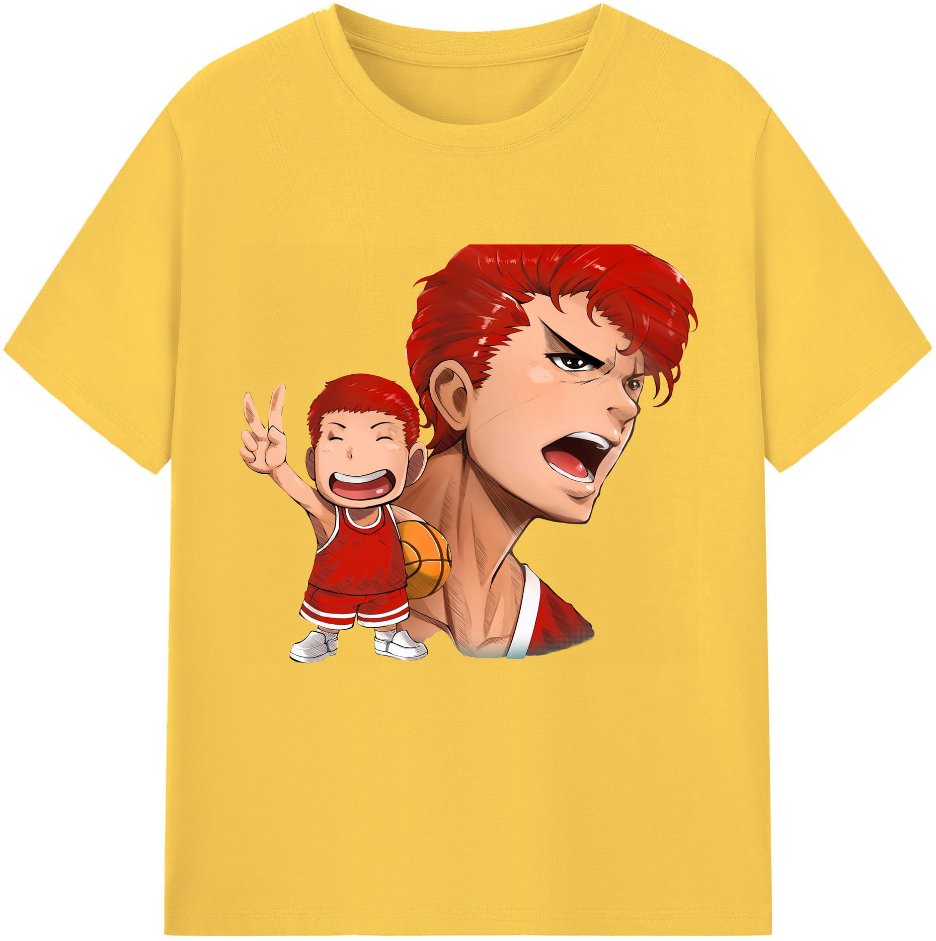 SLAM DUNK／スラムダンク 綿100％半袖Tシャツ（フロントプリント）