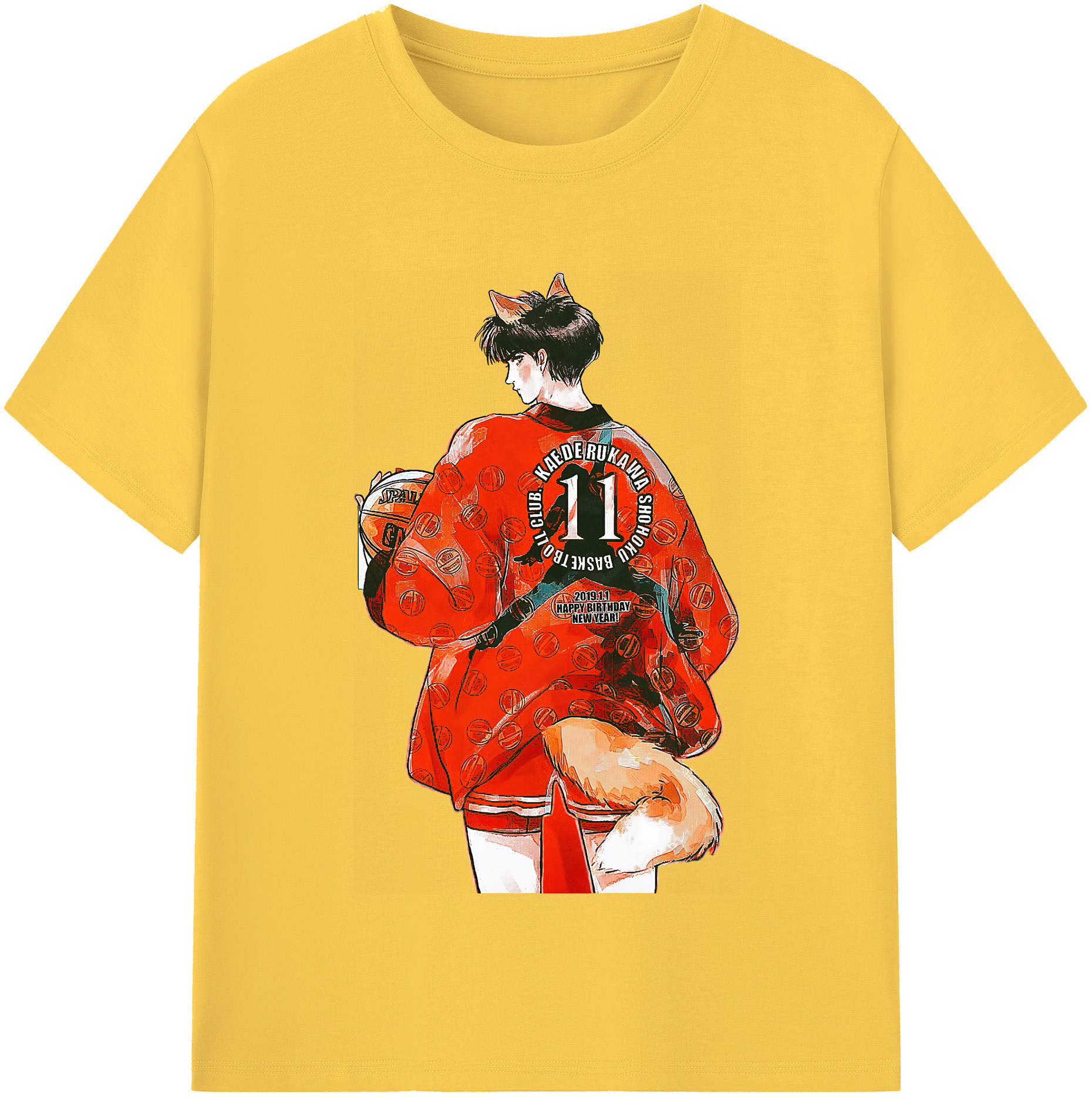 SLAM DUNK／スラムダンク 綿100％半袖Tシャツ（フロントプリント）