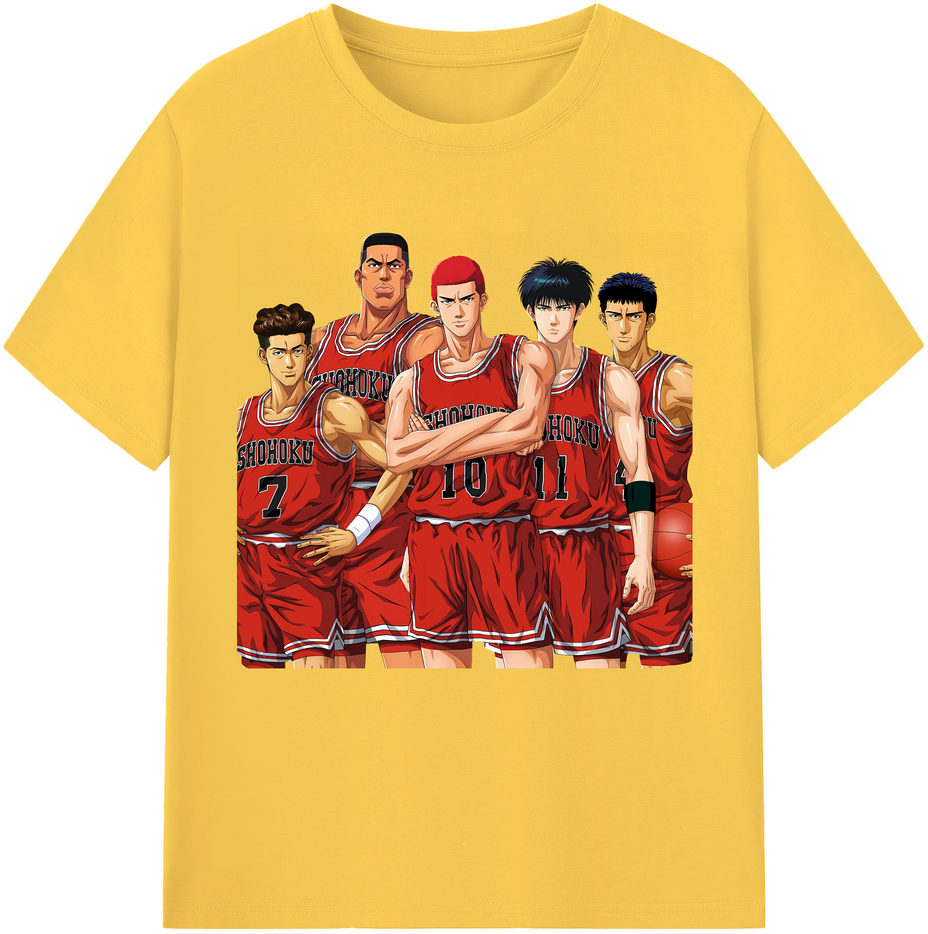 SLAM DUNK／スラムダンク 綿100％半袖Tシャツ（フロントプリント）