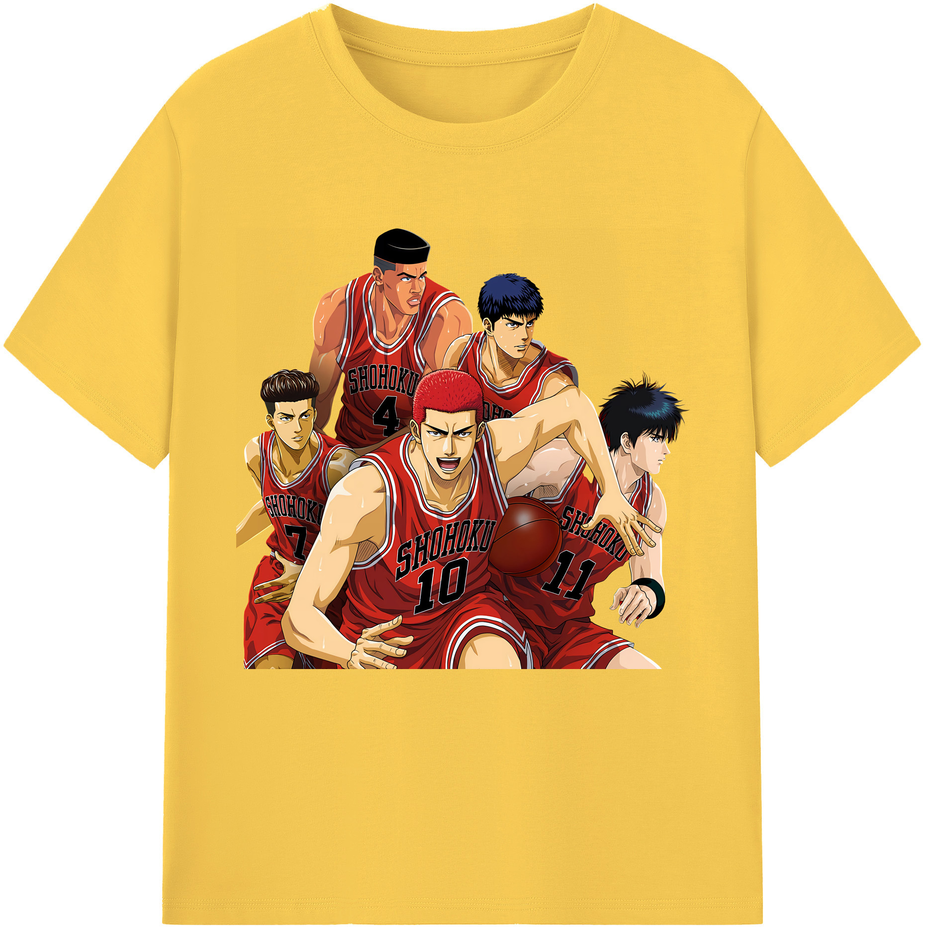 SLAM DUNK／スラムダンク 綿100％半袖Tシャツ（フロントプリント）