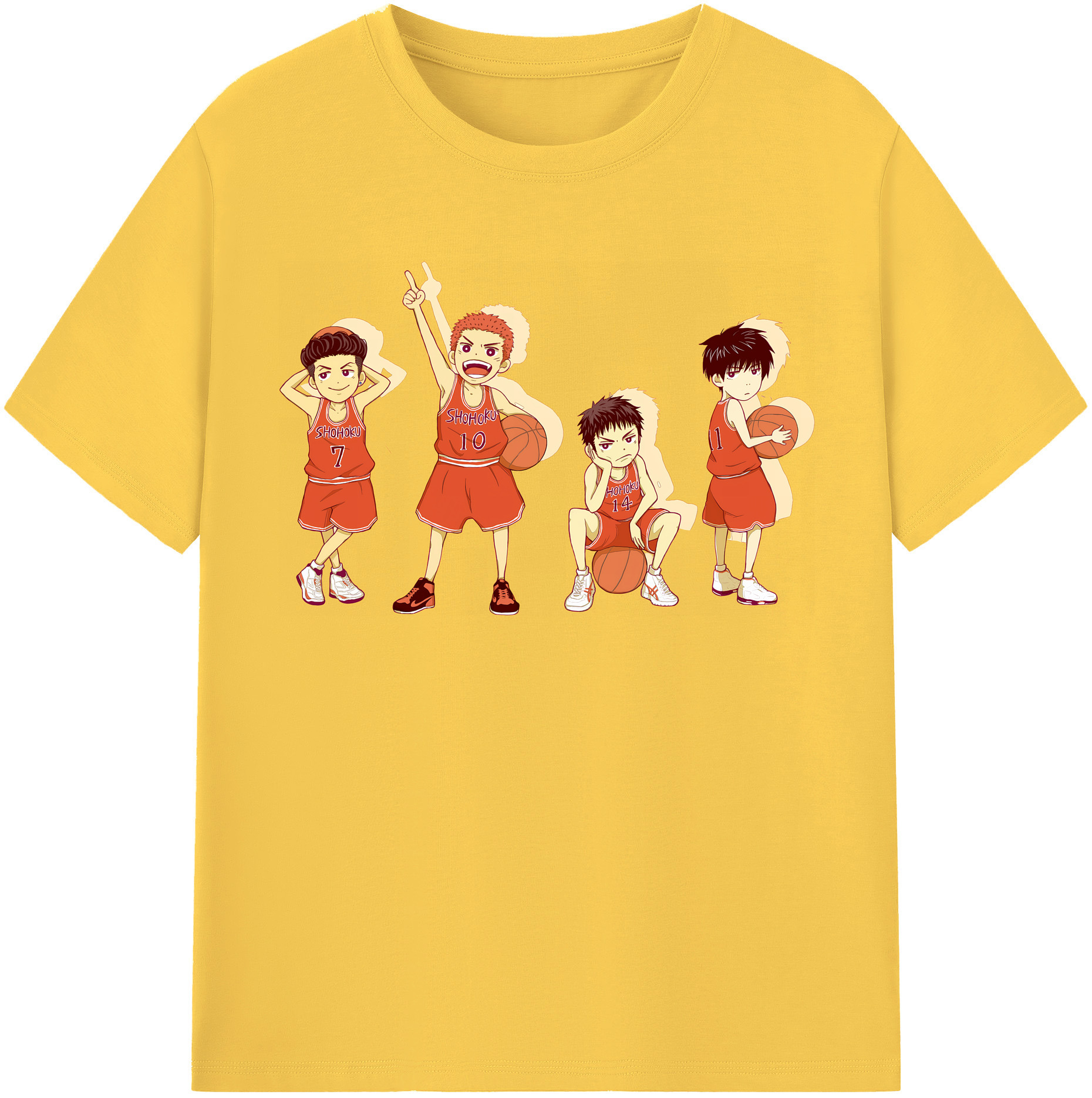 SLAM DUNK／スラムダンク 綿100％半袖Tシャツ（フロントプリント）