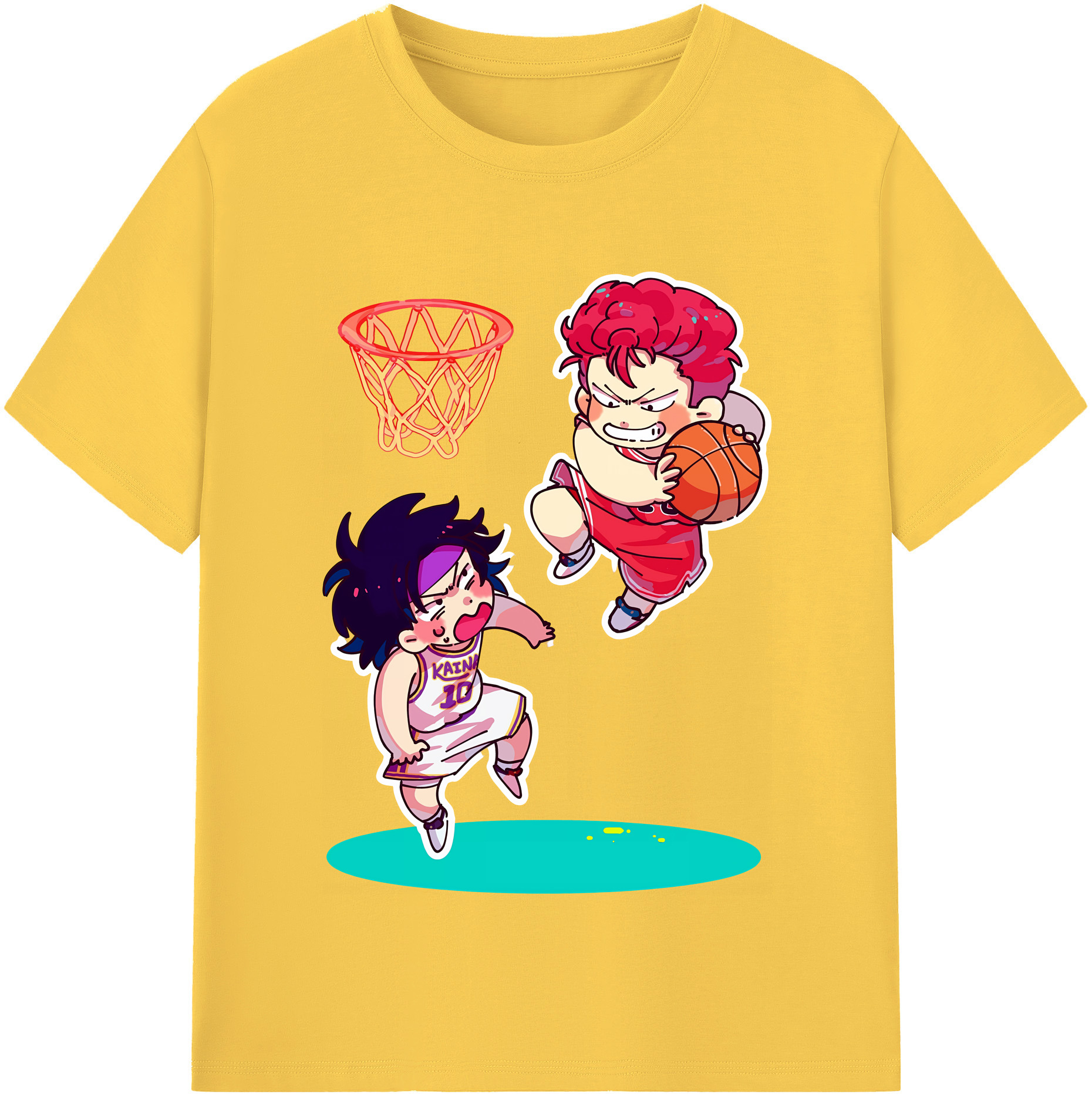 SLAM DUNK／スラムダンク 綿100％半袖Tシャツ（フロントプリント）