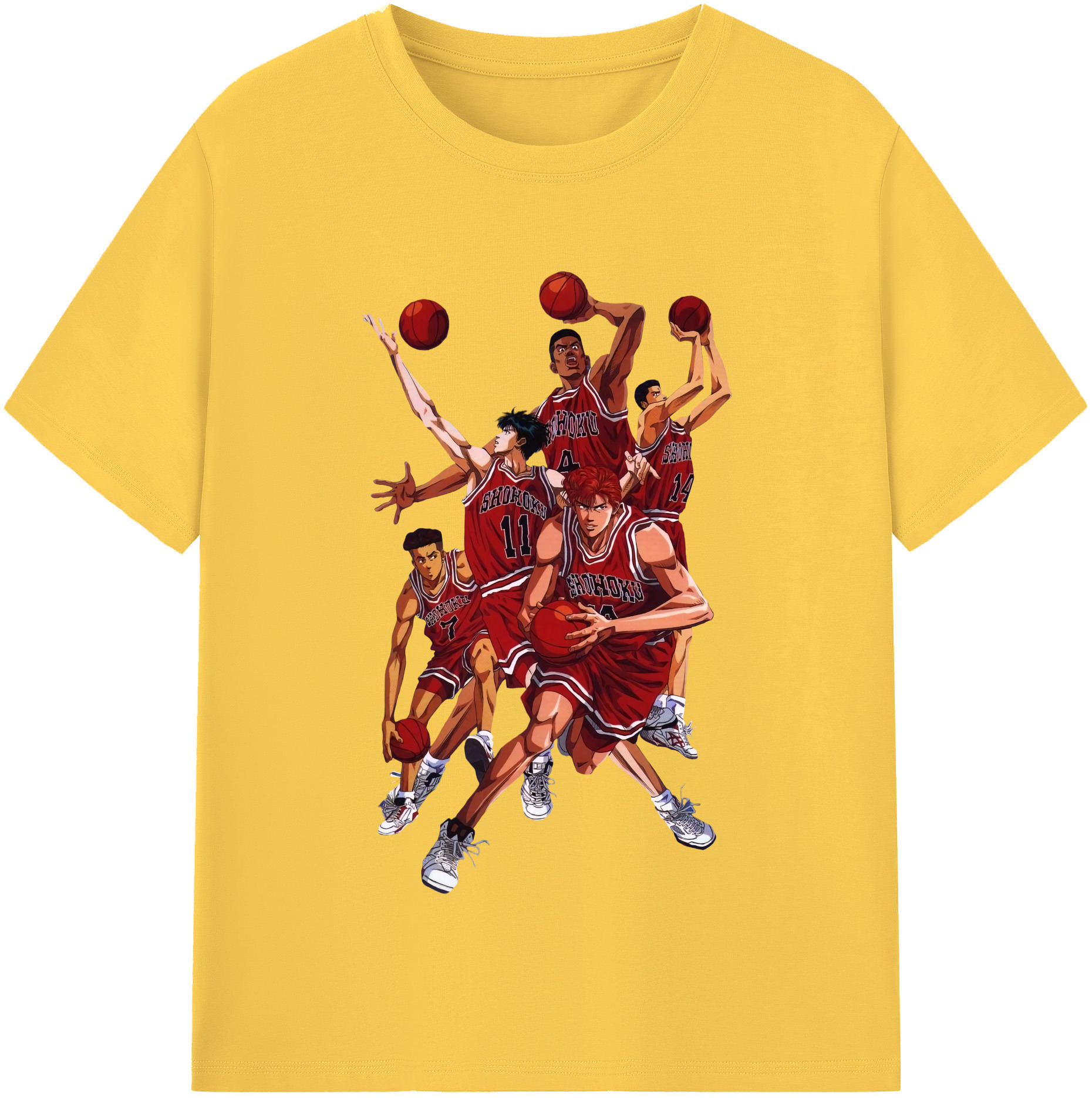 SLAM DUNK／スラムダンク 綿100％半袖Tシャツ（フロントプリント）