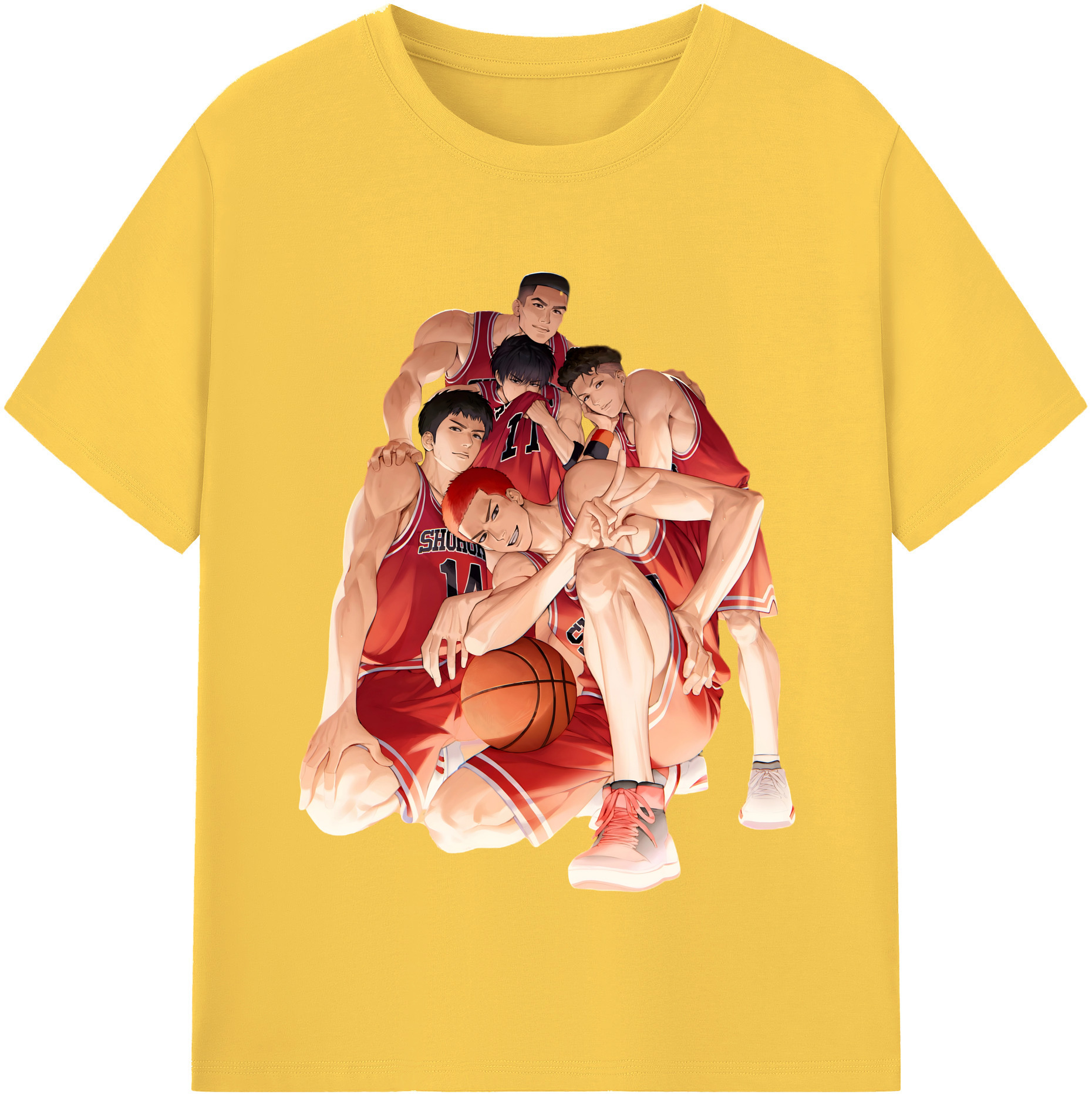 SLAM DUNK／スラムダンク 綿100％半袖Tシャツ（フロントプリント）