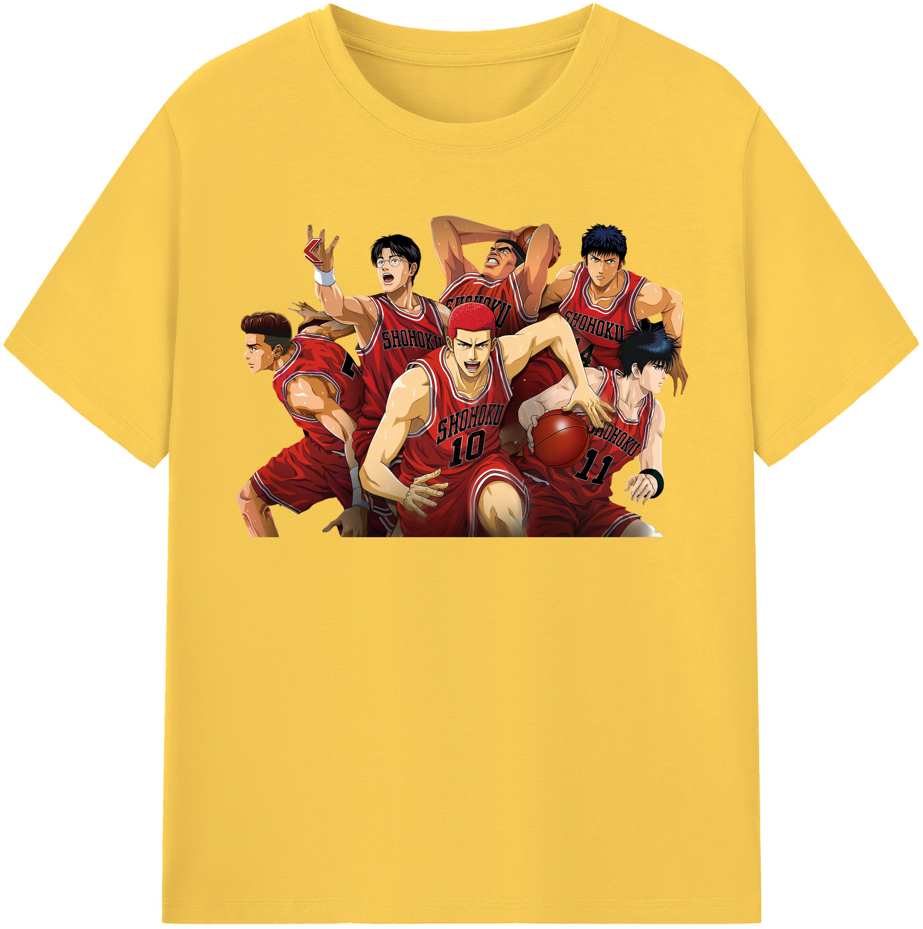 SLAM DUNK／スラムダンク 綿100％半袖Tシャツ（フロントプリント）