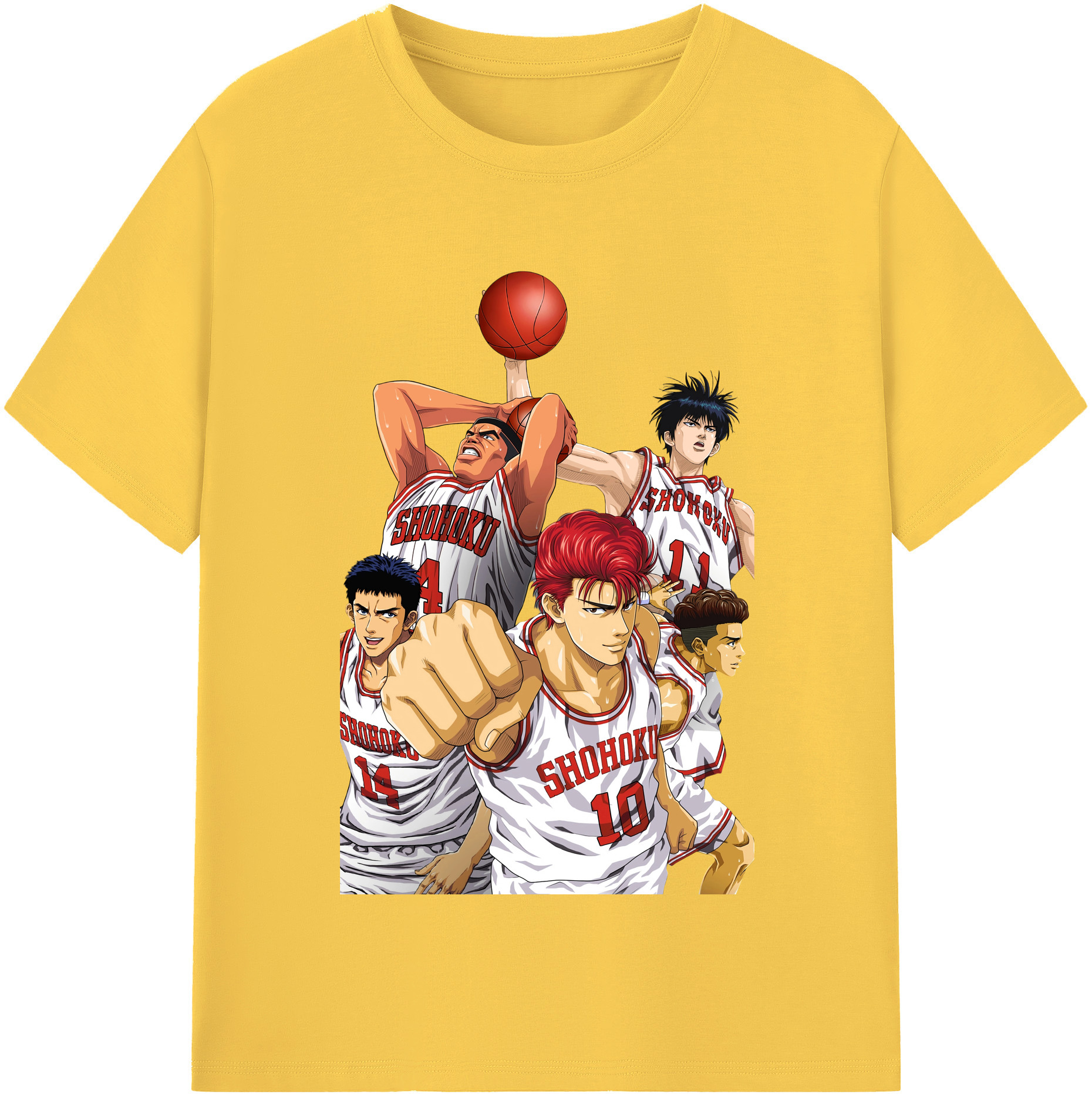 SLAM DUNK／スラムダンク 綿100％半袖Tシャツ（フロントプリント）