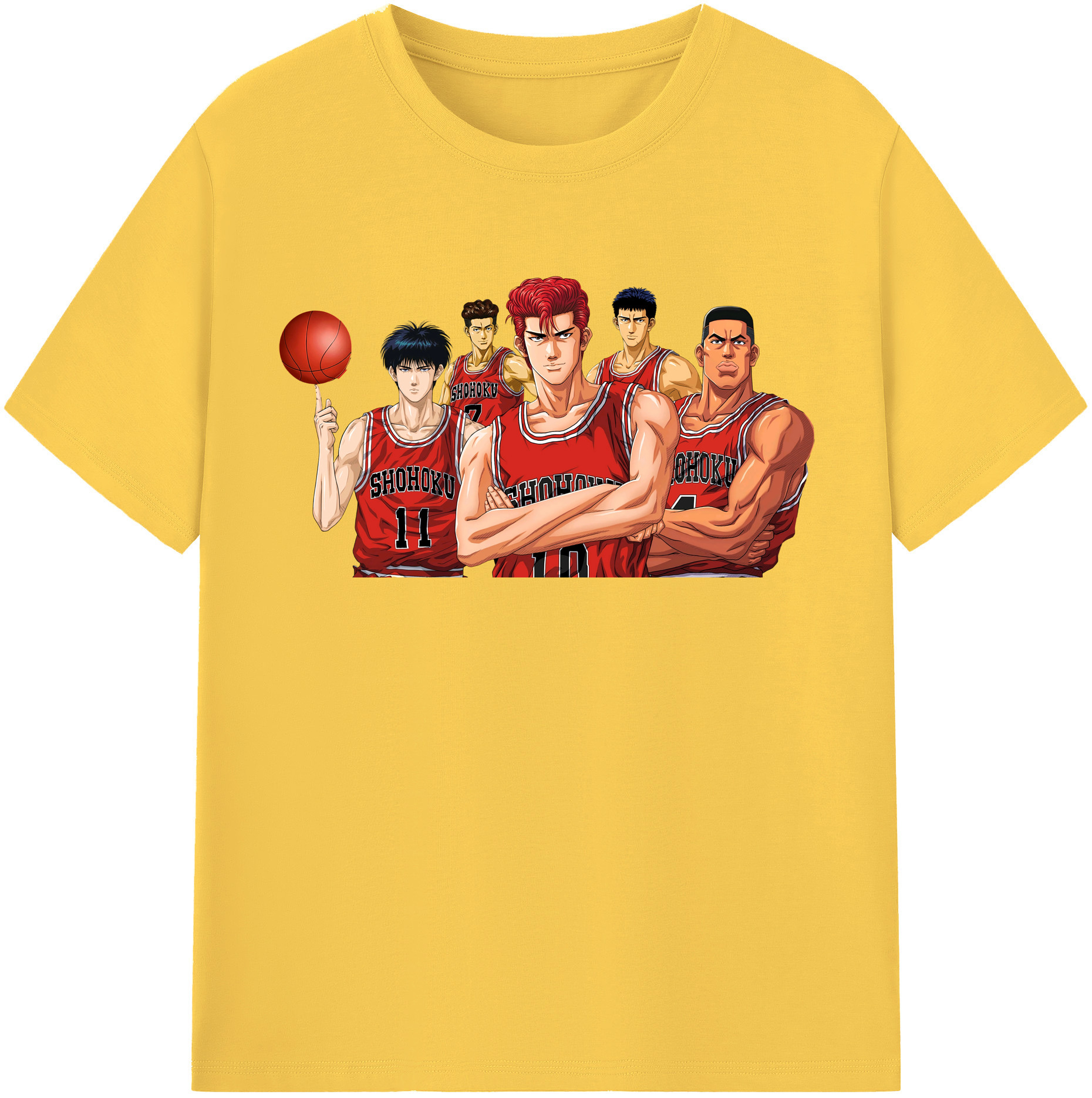 SLAM DUNK／スラムダンク 綿100％半袖Tシャツ（フロントプリント）