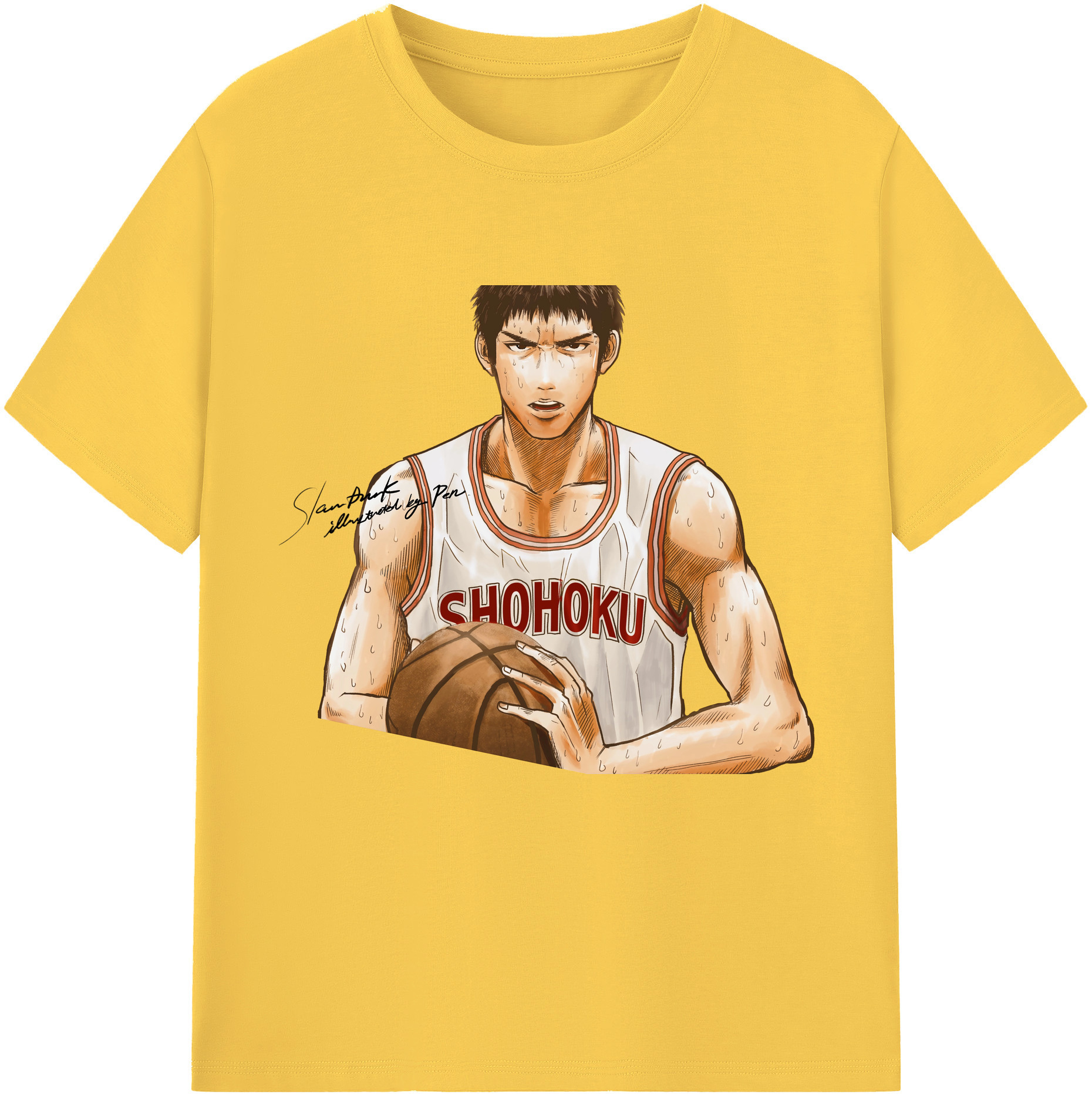 SLAM DUNK／スラムダンク 綿100％半袖Tシャツ（フロントプリント）