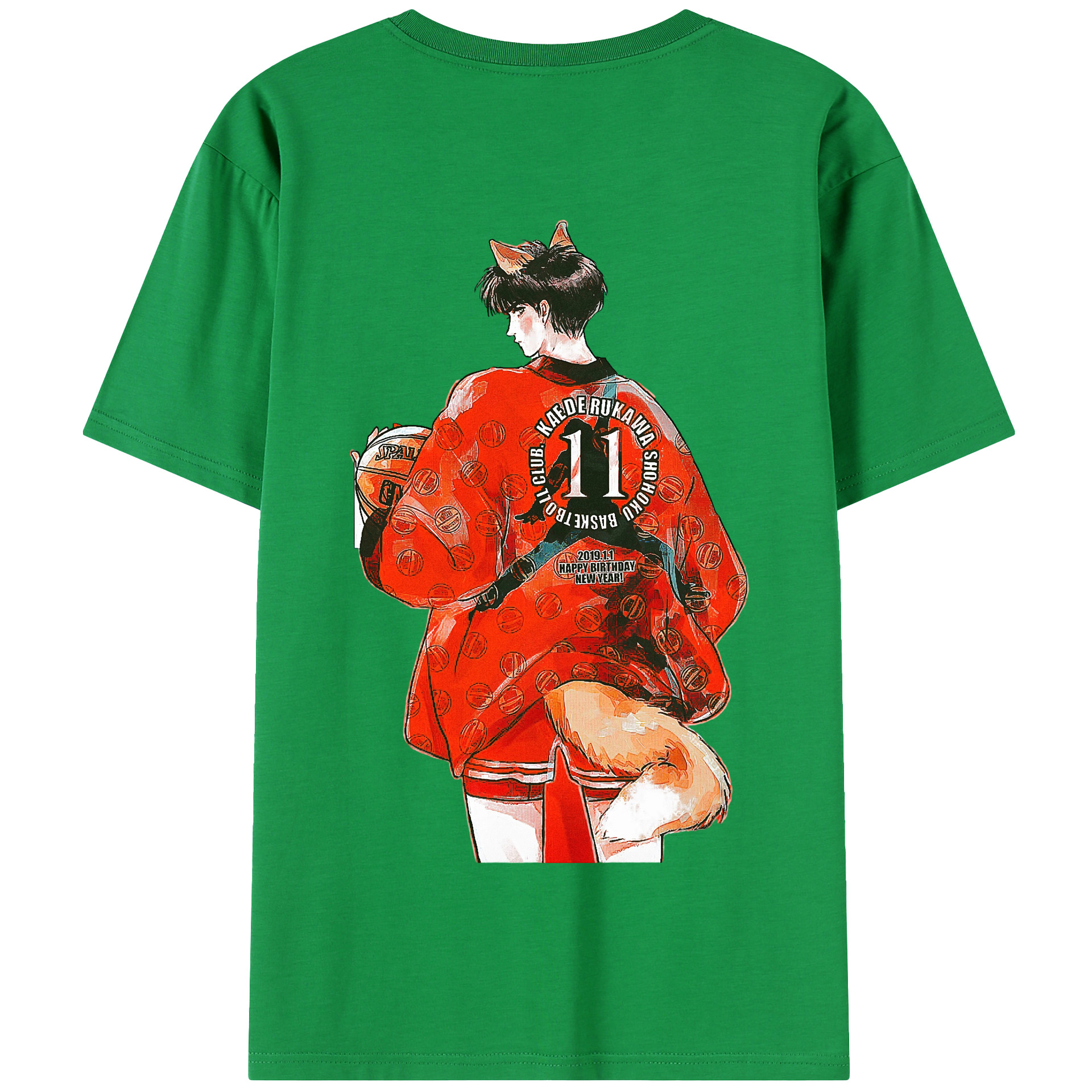 SLAM DUNK／スラムダンク 綿100％半袖Tシャツ（背面プリント）